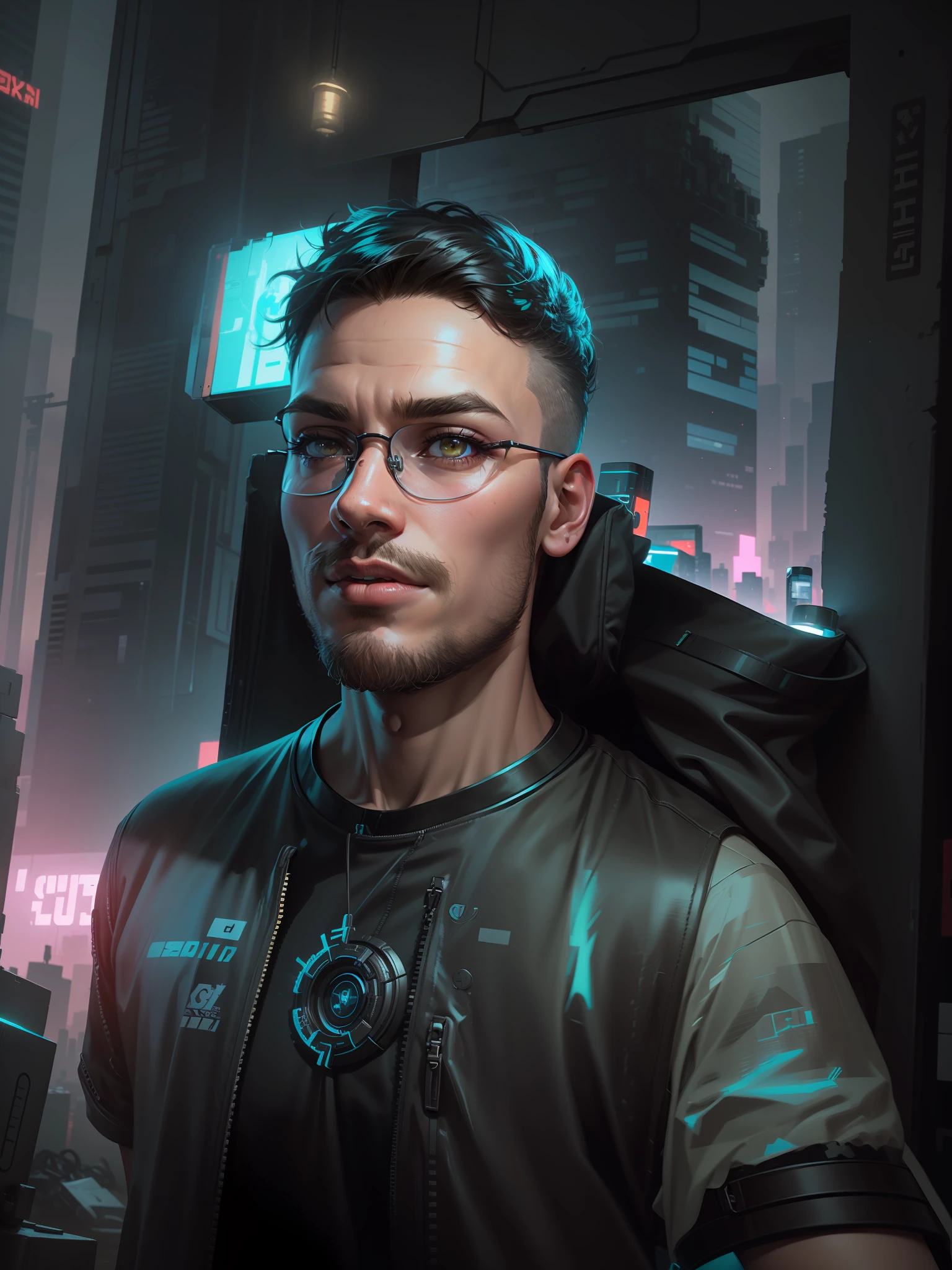 Cyber boy with futuristic glasses in front of a city, cyberpunk art style, cyberpunk vibes, cyberpunk theme art, cyberpunk anime digital art, cyberpunk artstyle, digital cyberpunk - anime art, Lara Croft tomb raider, cyberpunk style, detailed cyberpunk illustration, advanced digital cyberpunk art, cyberpunk illustration, cyberpunk digital art,