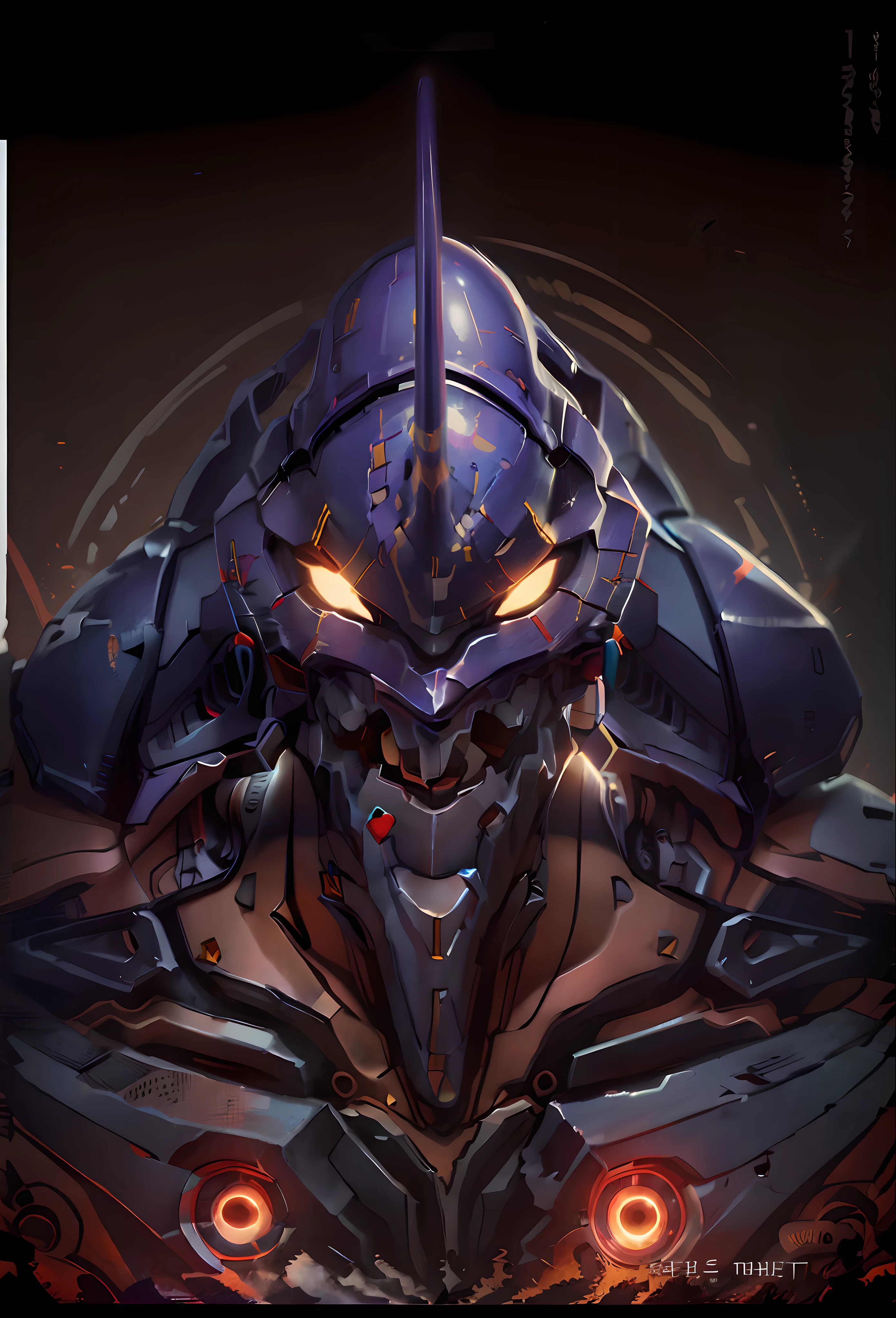 EVA01, glowing eyes, white eyes, best quality, masterpiece,