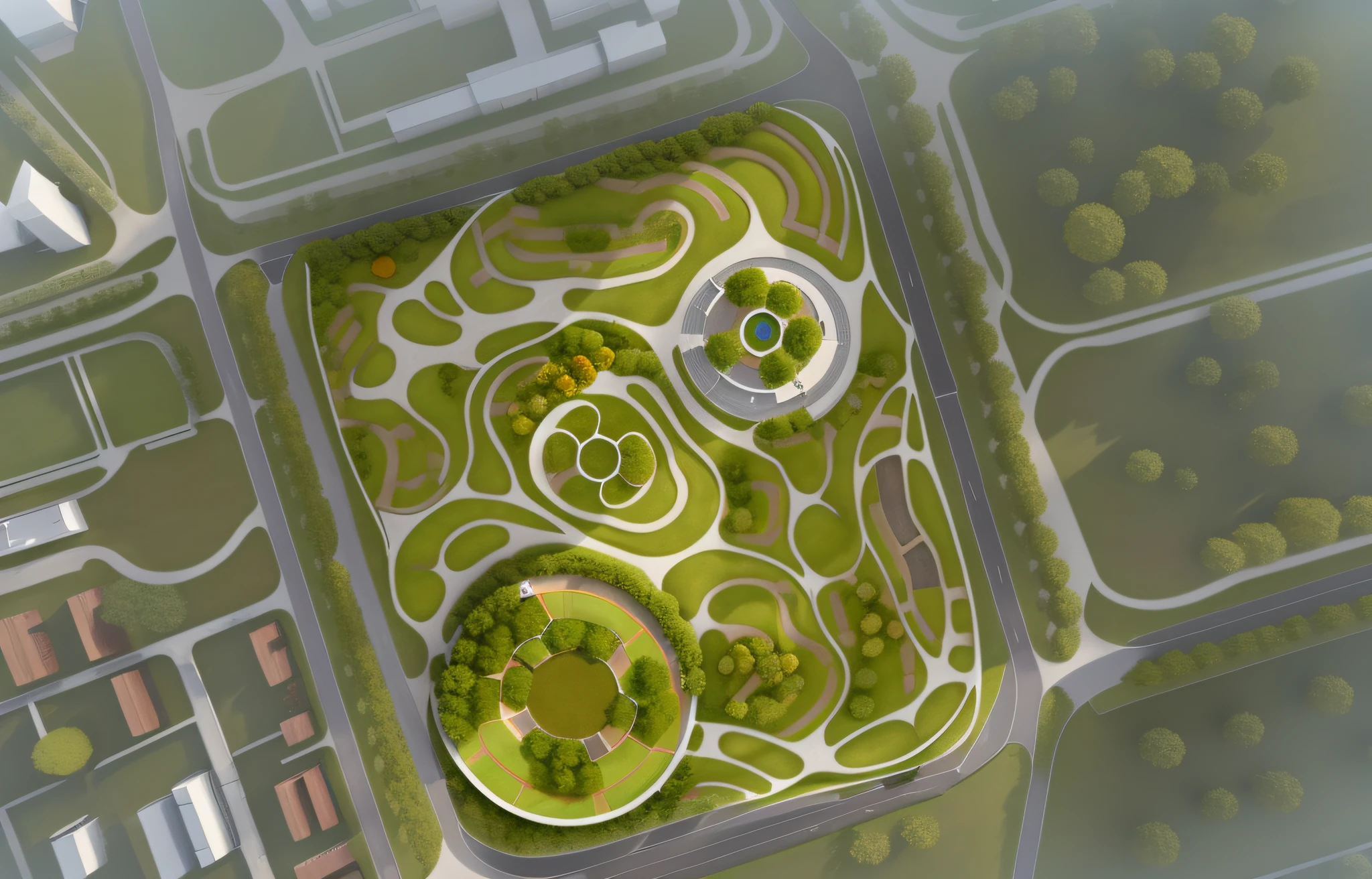 best quality, super detailed, (full detail), (4k), 8k, tree, house, grass, (few white buildings), (multi-water system, pond) (overall scale reduction) (continuous road network) curved road, topography. topography, aerial view of park with circular park and pond, (polyhydrate, pond), (curved red ery), (multi-colored plants) aerial view, aerial view, park, aerial illustration, zaha style architecture, aerial view, city park, upper view, queen's whirlpool garden, top view, aerial view of the queen's whirlpool, top view, aerial view of a green park square with many trees, best quality, super detailed, (full detail), ( 4k), 8k, trees, houses, grass, buildings, curved roads, relief. topography, (scientific research center, exhibition hall, popular science education center) (undulating terrain) aerial view of the park with a large number of trees and many buildings, aerial illustration, aerial view, aerial view, aerial view, top view, overhead view, overhead view, isometric aerial view, aerial view, [top view]!,top view, top view, aerial view from aerial view, satellite view satellite view, aerial illustration, top view, aerial view, aerial view, aerial view, aerial view, aerial view, aerial view, center of gravity zone, top view, isometric aerial view, aerial view of a green square with many trees, satellite view, aerial illustration, top view, aerial view, aerial view, aerial view, aerial view, aerial view, aerial view, aerial view, aerial view, aerial view,