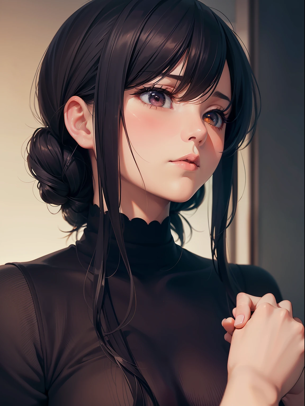 In a strikingly detailed and poignant scene, a captivating anime girl, evoking a sense of profound sadness, is depicted amidst a complex and realistic background that conveys a feeling of imprisonment and entrapment.