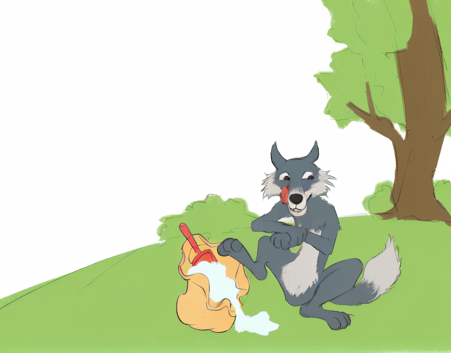 Wolf, flour, meadow