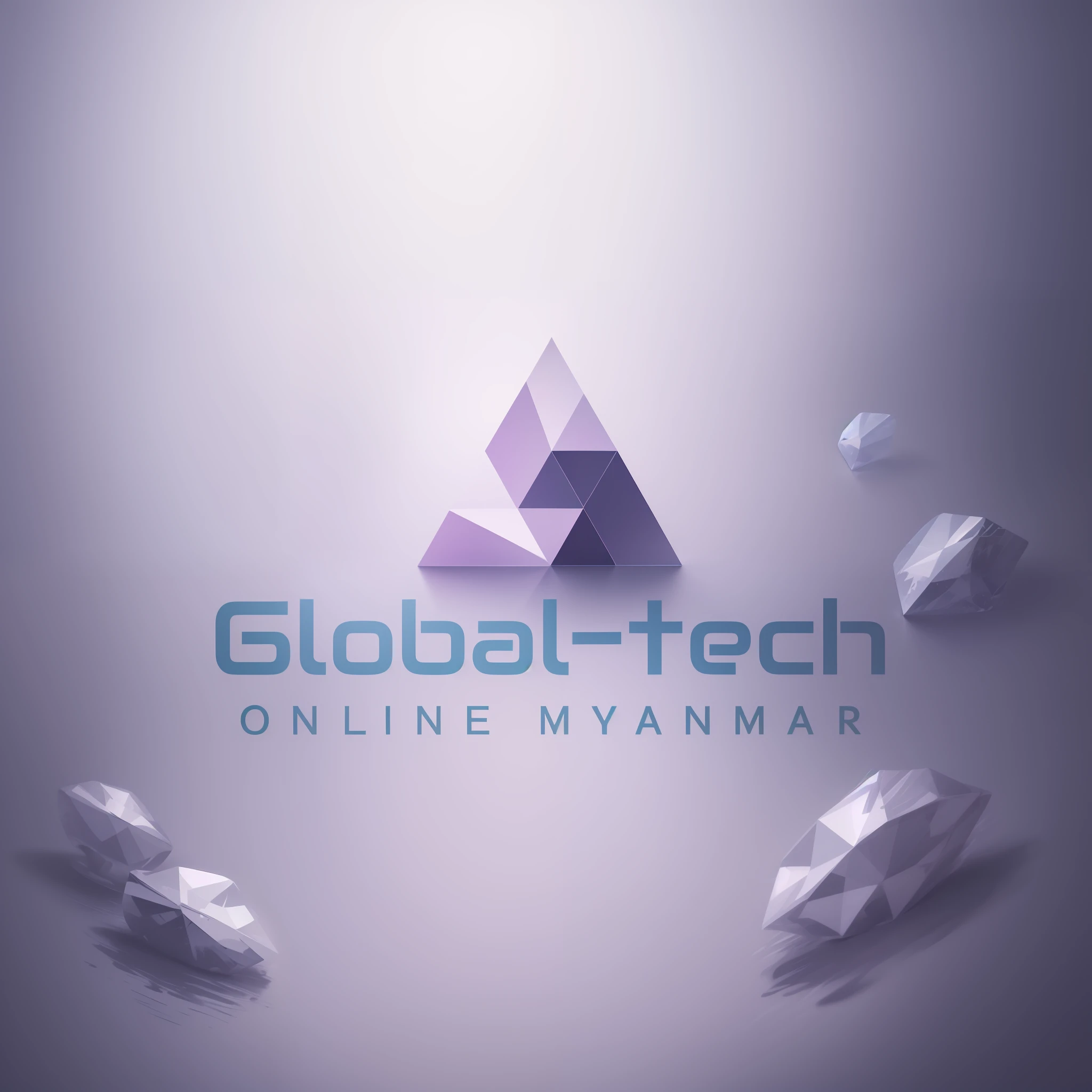 3 D logo among lots of diamonds