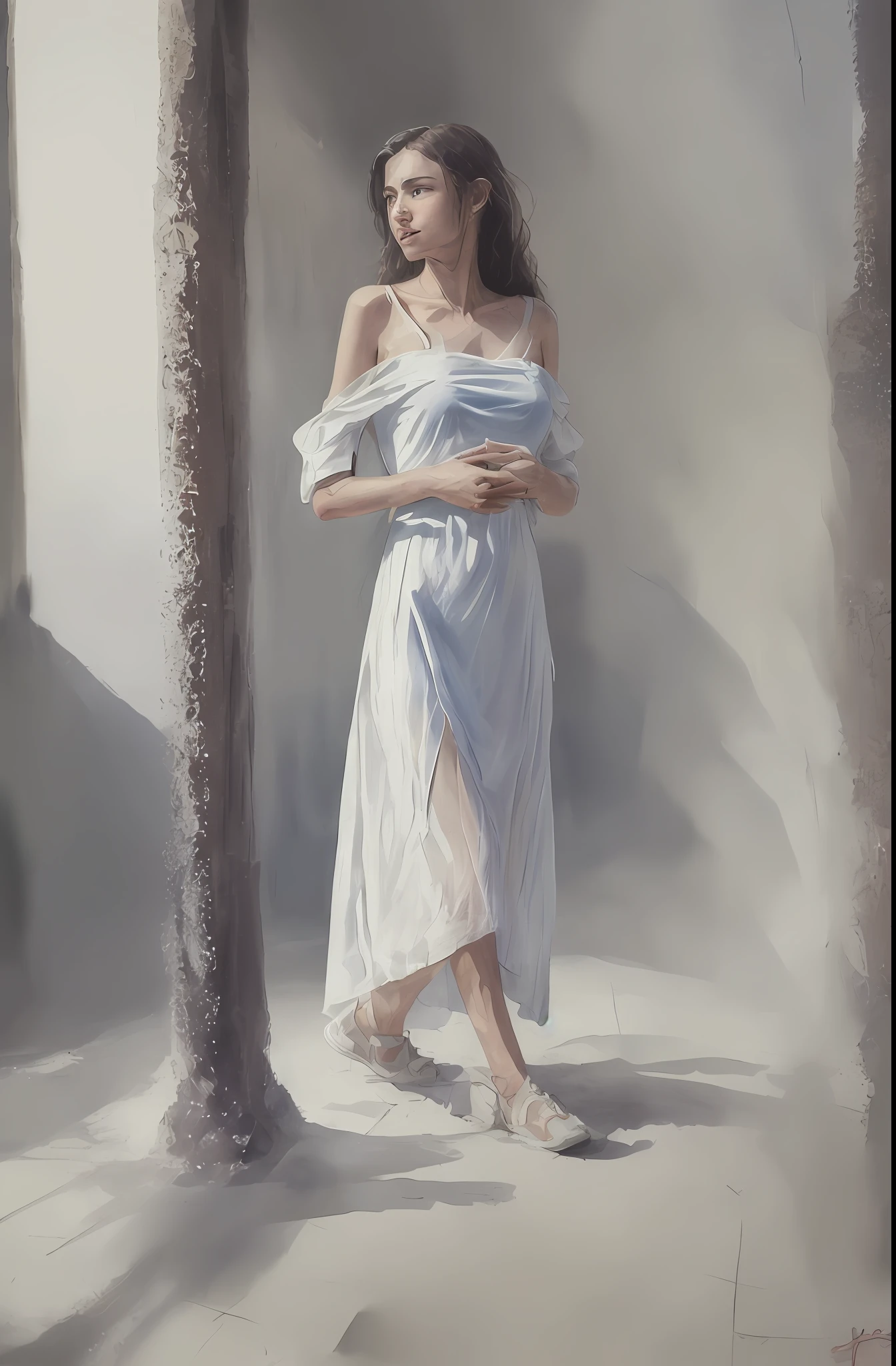 (masterpiece, realistic:1.4), (extremely intricate:1.2), close shot , portrait, (upper body:1.2), (from front:1.3), backless dress, (long dress:1.2), very long hair, breasts, bare shoulders, sky, ocean, water, looking at viewer, italian, head tilt, wind, cloud, sunlight, outdoor, 1girl, solo, cinematic light, ultra high res, 8k uhd, film grain, perfect anatomy, exquisitely detailed skin, best shadow, delicate, RAW, highres, clean lines,