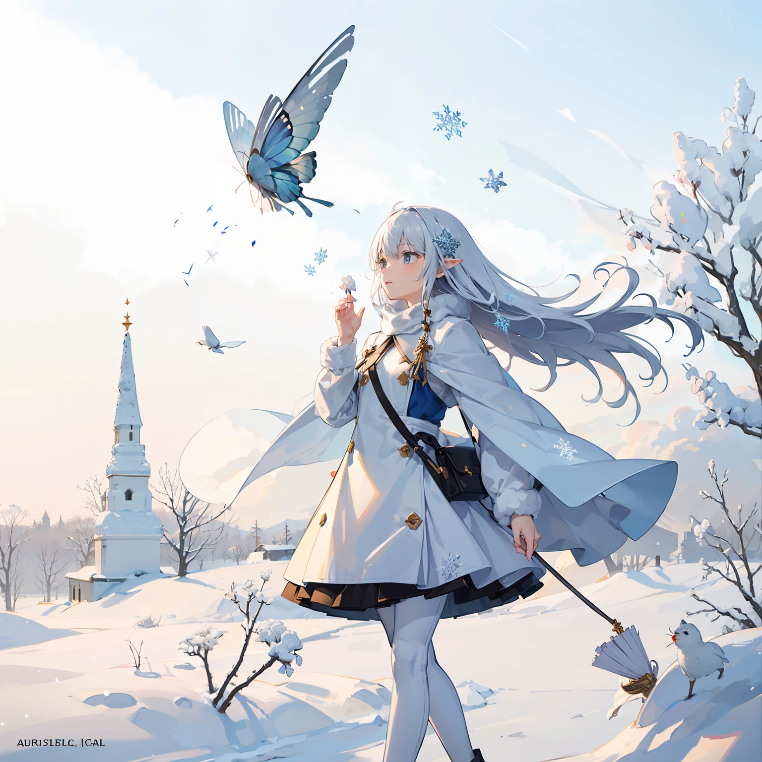 Winter snowflakes are like white butterflies spreading their little wings, and winter snowflakes are like cute elves, walking and flying in the clouds in the air; The winter snowflakes are like a noble and elegant little princess, sprinkling her mysterious white flowers, bringing gusts of winter wind, looking up to the sky, sometimes snowflakes are like countless small umbrellas falling from the sky, and sometimes snowflakes are like groups of small cotton; Other times snowflakes are like dandelions, swirling in the air --auto