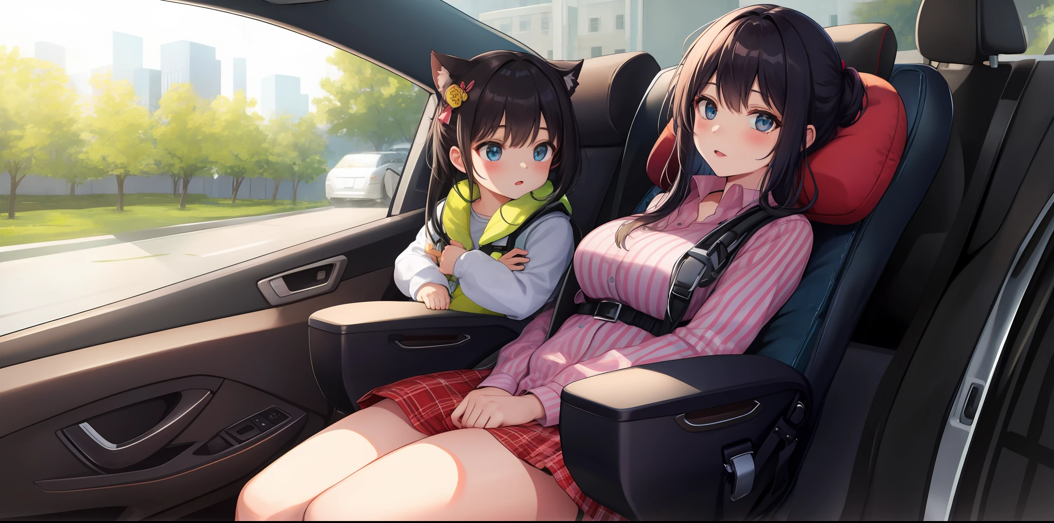 Baby sitting in the car seat