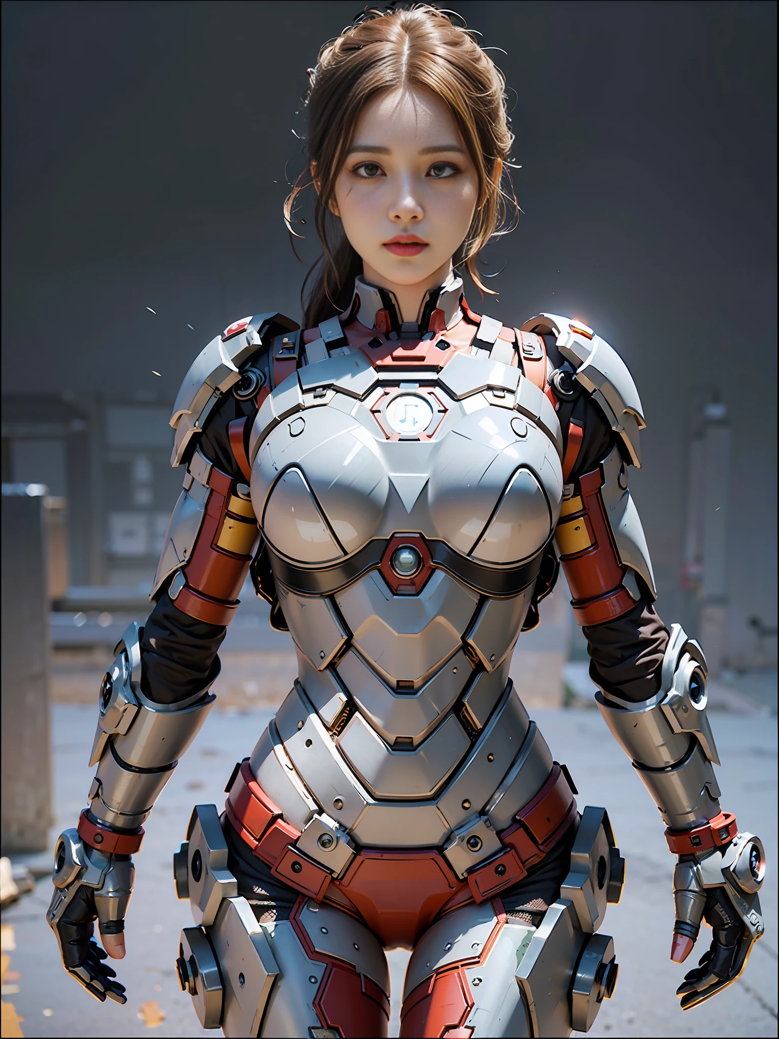 (Best Quality), ((Masterpiece), (Detail: 1.4), 3D, A Beautiful Iron Man Female Figure, HDR (High Dynamic Range), Ray Tracing, NVIDIA RTX, Super-Resolution, Unreal 5, Subsurface Scattering, PBR Textures, Post Processing, Anisotropic Filtering, Depth of Field, Maximum Sharpness and Sharpness, Multi-layer Textures, Albedo and Highlight Maps, Surface Shading, Accurate simulation of light-material interactions, perfect proportions, Octane Render, two-color light, large aperture, low ISO, white balance, rule of thirds, 8K RAW,