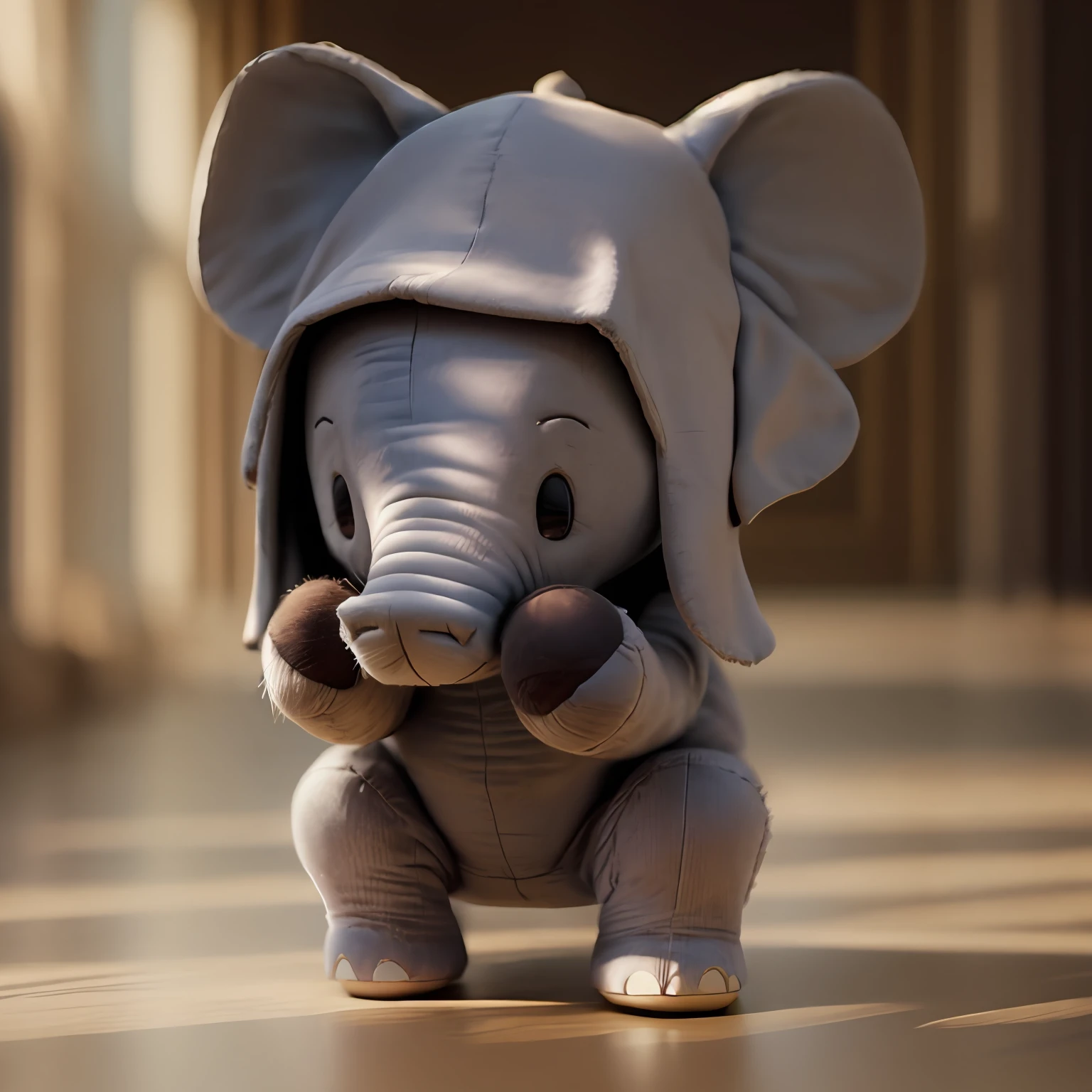 Cute  elephant, anthropomorphic, blind box:::2 octane renderer dof, happy, cinematic lighting, depth of field, pokémon, octane rendering, chibi, unreal engine, uhd, super detail, realistic detail, soft, soothing, super high definition, C4D renderer --aspect 2:3 --niji 5 --s 100 --stylistic expression