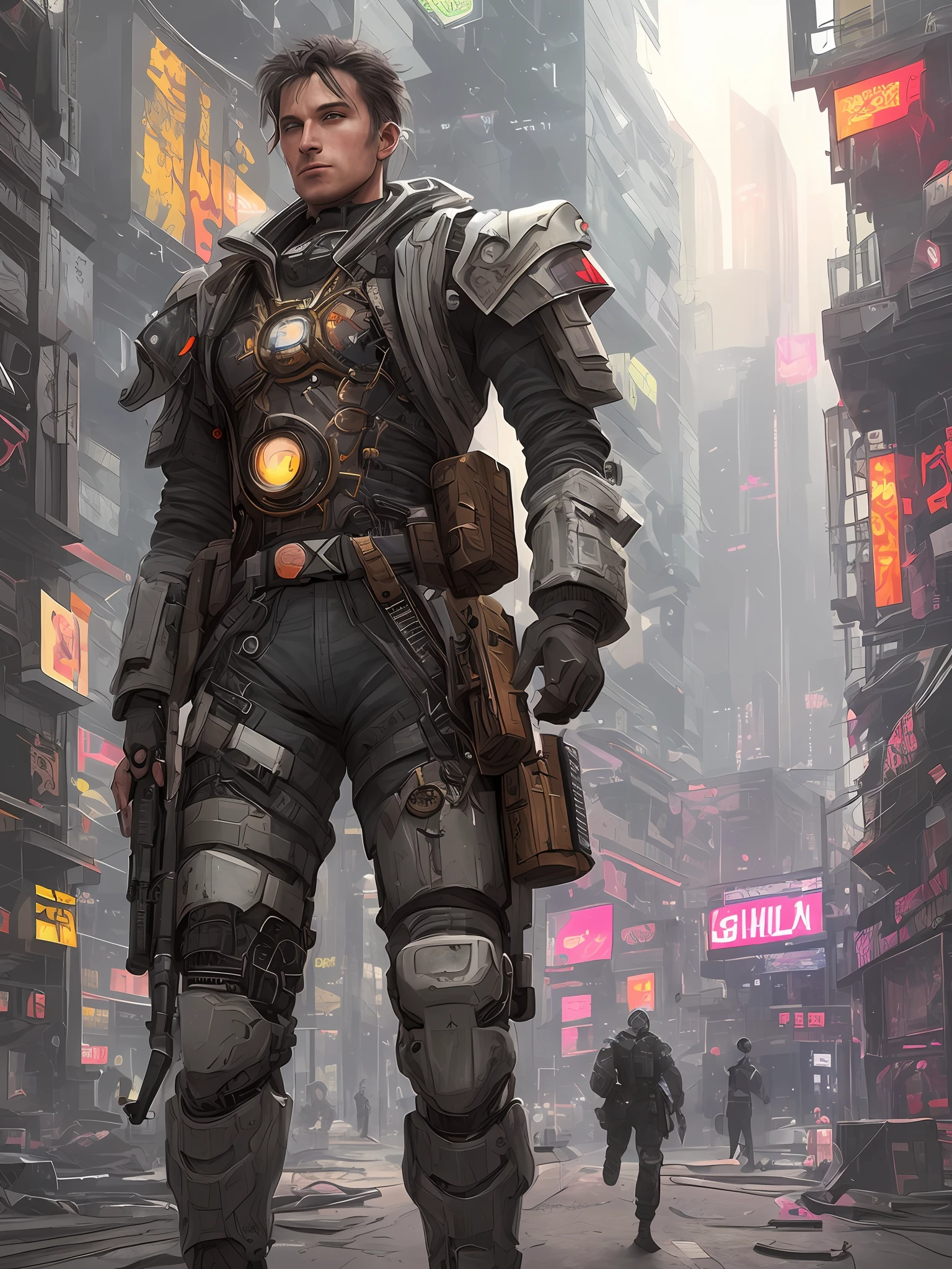 Torben Liebrecht as an cyberpunk army soldier