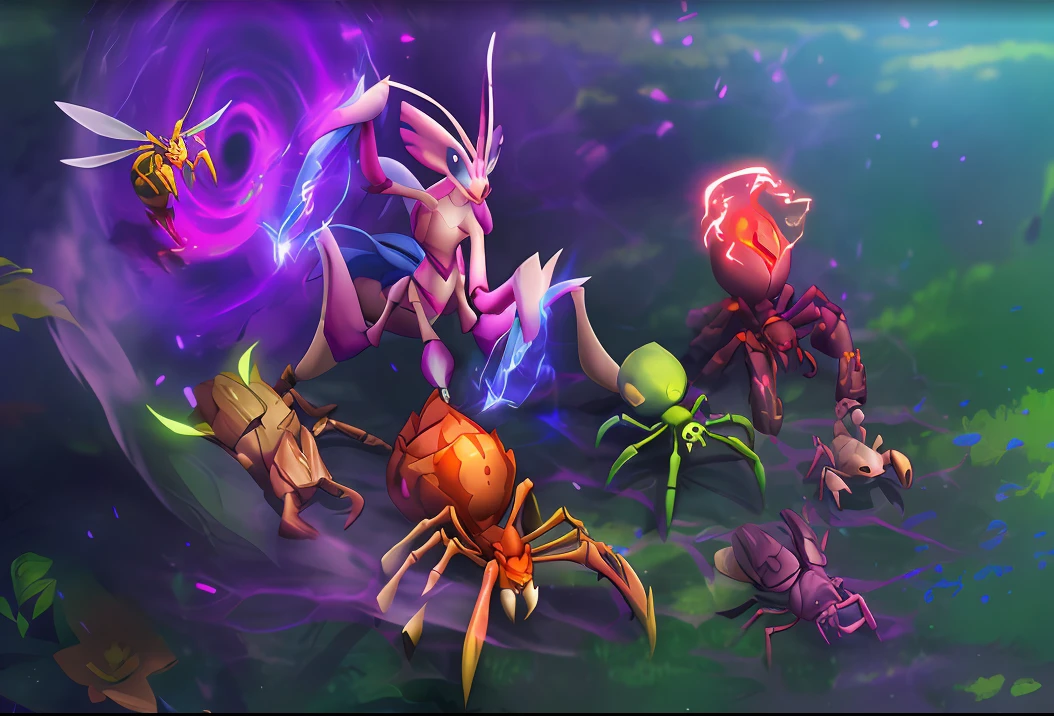 Fierce insects come to the forest from the portal