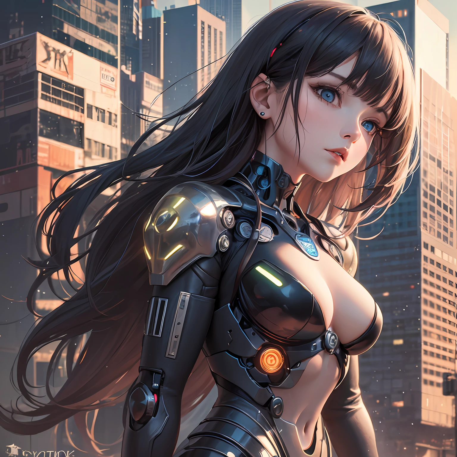 ((metal)), girl with long metal hair,((cyborg))), cyberpunk style,(complex details)),hdr,(complex details, ultra detail)))), cinematic shot, vignette