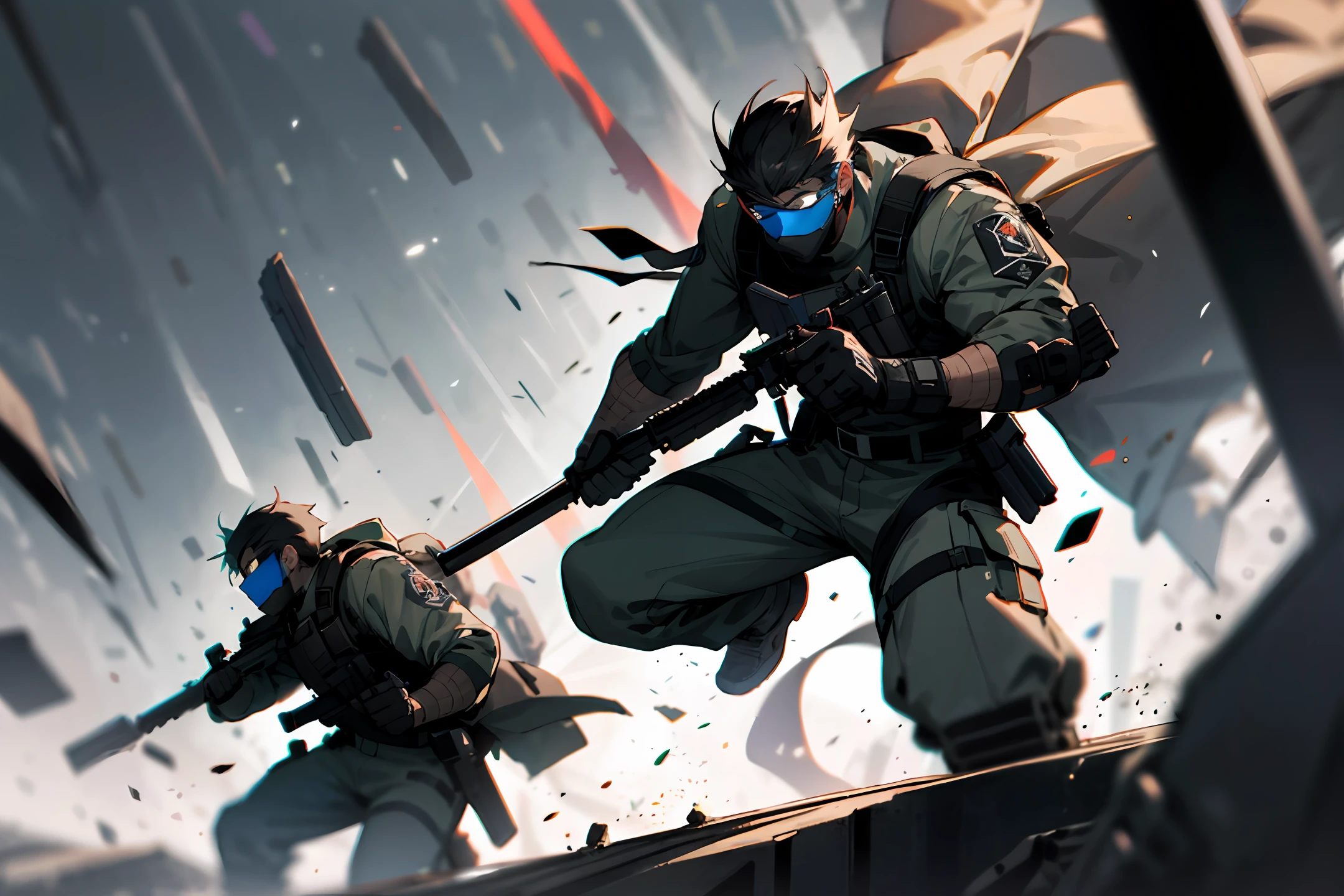 Heavily armed males