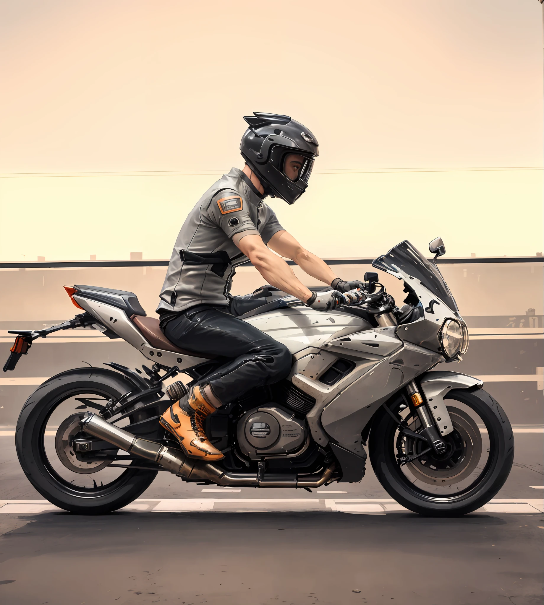 there is a man riding a motorcycle on the street, riding a futuristic motorcycle, riding a motorcycle, riding on the road, riding a motorbike, riding a motorbike down a street, speeding on motorcycle, picture of a male biker, motorbiker, motorcycle, sitting on a motorcycle, sitting on cyberpunk motorbike, taken with sony a7r camera