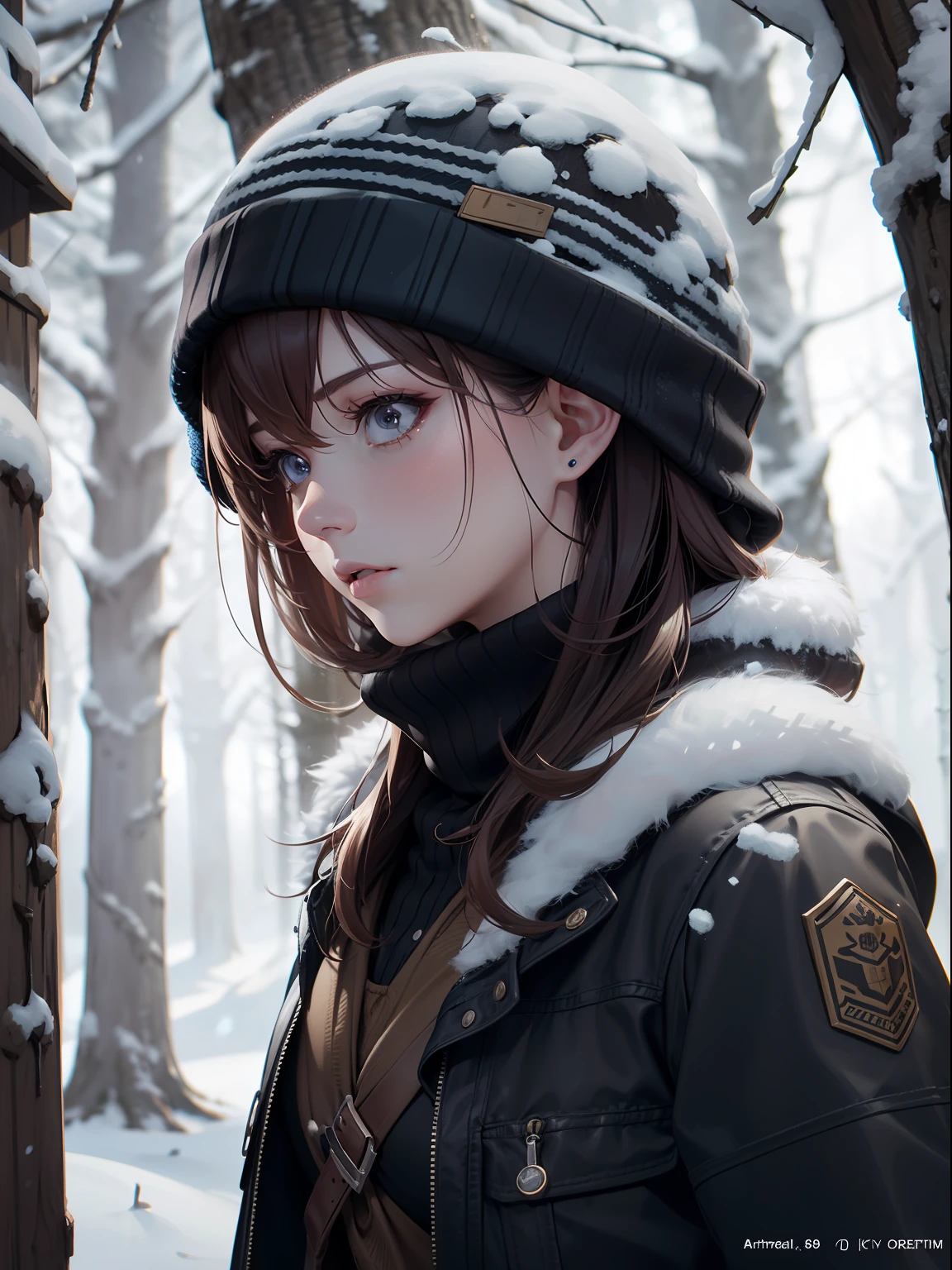 masterpiece, best quality, high quality, extremely detailed CG unity 8k wallpaper, taiga, silence, towering conifers covered with forest floor, harsh cold climate, serene beauty, snow, winter, mild summer, breeze, needles, branches, bokeh, depth fields, HDR, bloom, chromatic aberration, photorealistic, extremely detailed, popular on artstation, popular on CGsociety, complex, high detail, dramatic, art midway