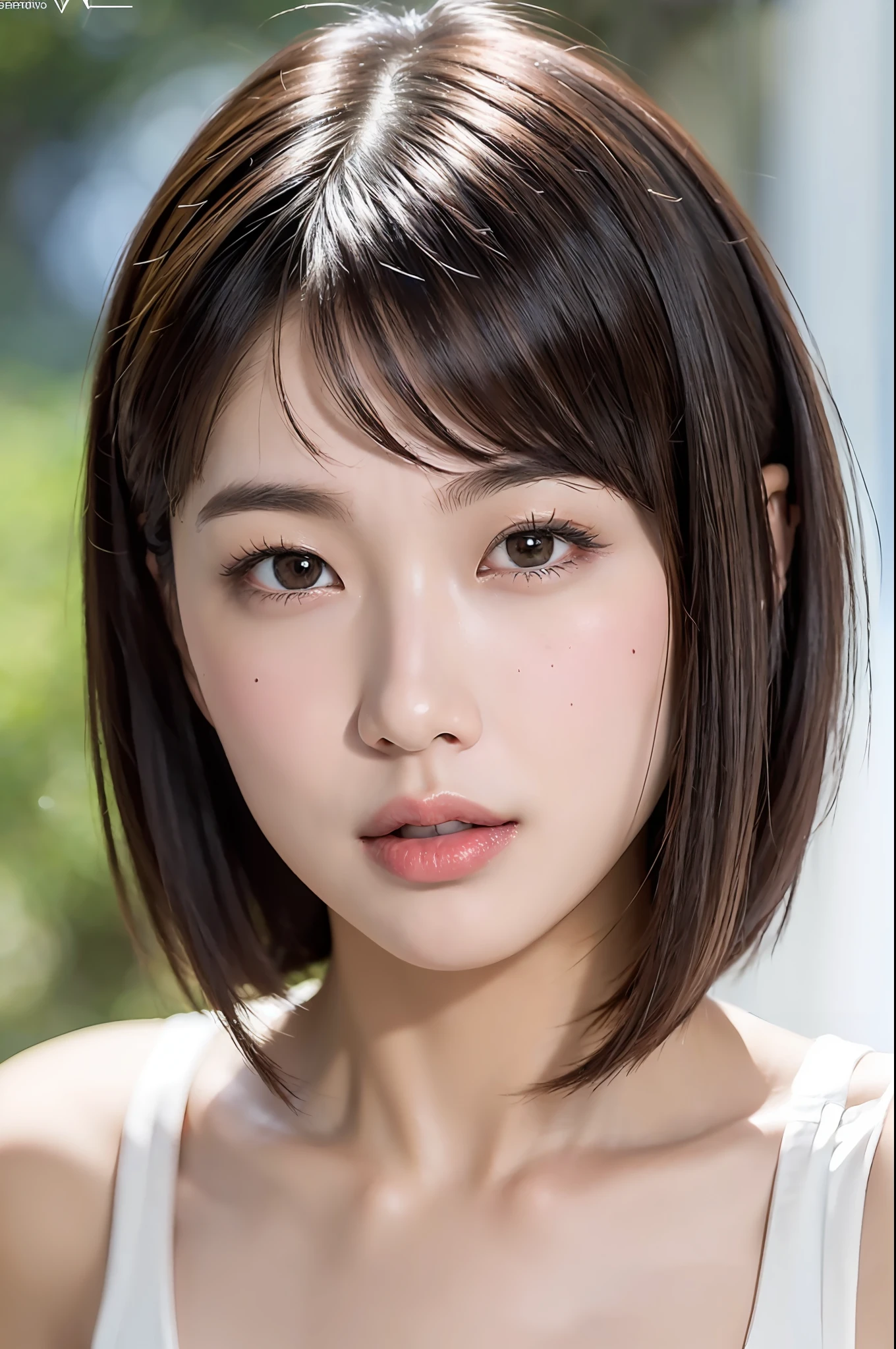1girl, Ultra Detail Skin, Look, Brown Eyes, (Shoulder-length short hair with bangs: 1.2), (Photorealistic: 1.4), (Best Quality: 2.0), (Ultra High Definition: 1.0), 8K, (Masterpiece: 1.5), (pureerosface_v1:1.5),,Satin Underwear,(Stick Butt Out:1.2)