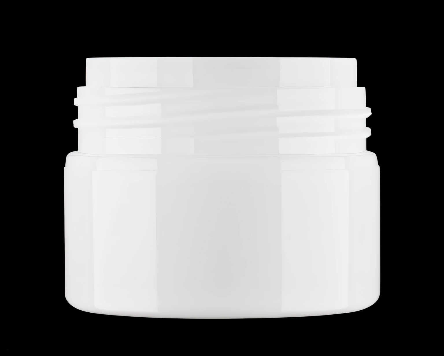 a close up of a white plastic jar with a lid, textured base ; product photos, detailed product image, bottom angle, 3 d white shiny thick, portrait image, close-up product photo, above side view, bottom view, product photo, 4 0 mm, 40mm, 40 mm, 5 0. 0 mm, front side full, front portrait