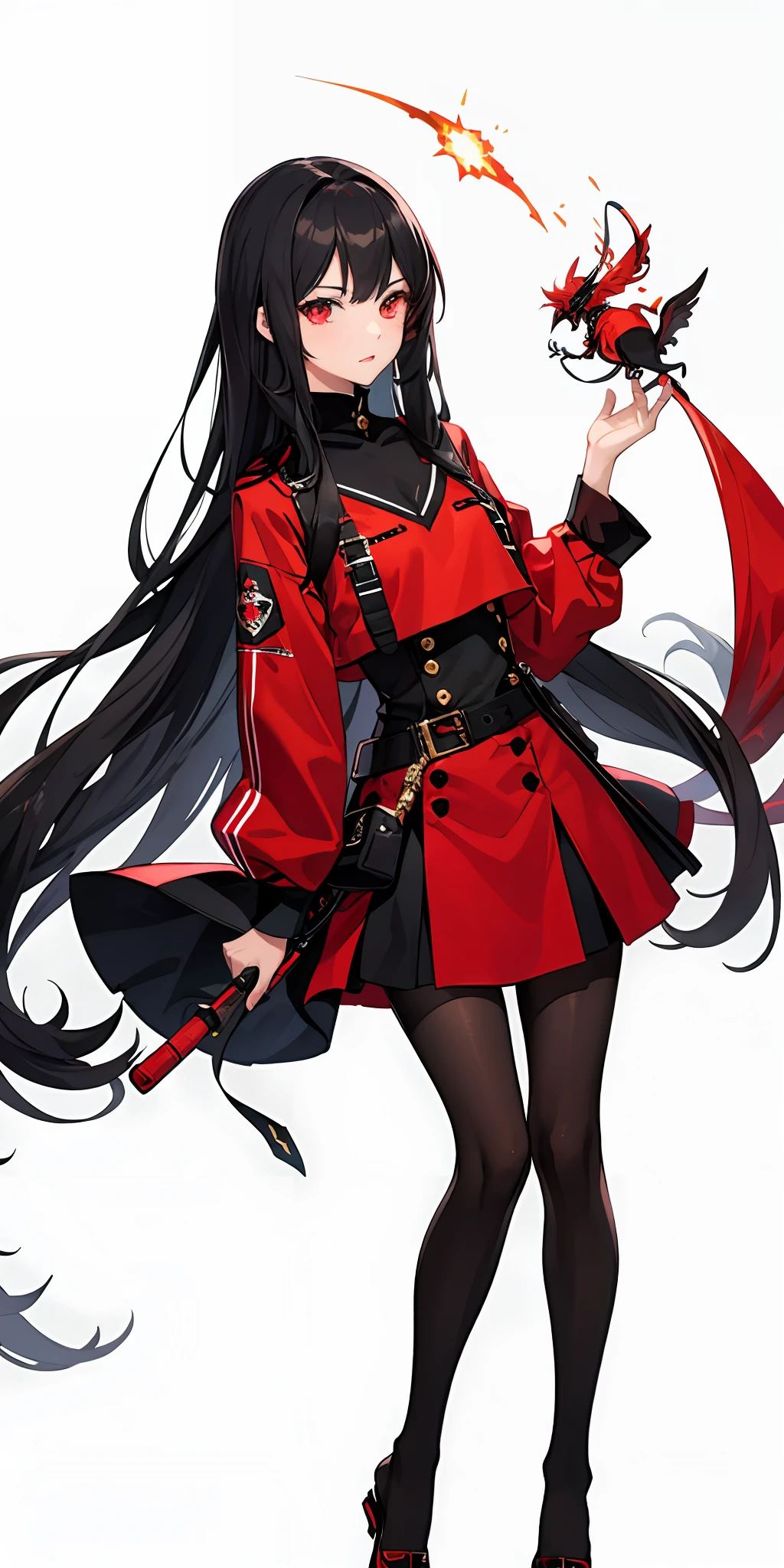 Girl, Love You Excessively, Kind, Caring, Red Eyeballs, Red Clothes, Beautiful, Long Black Hair
