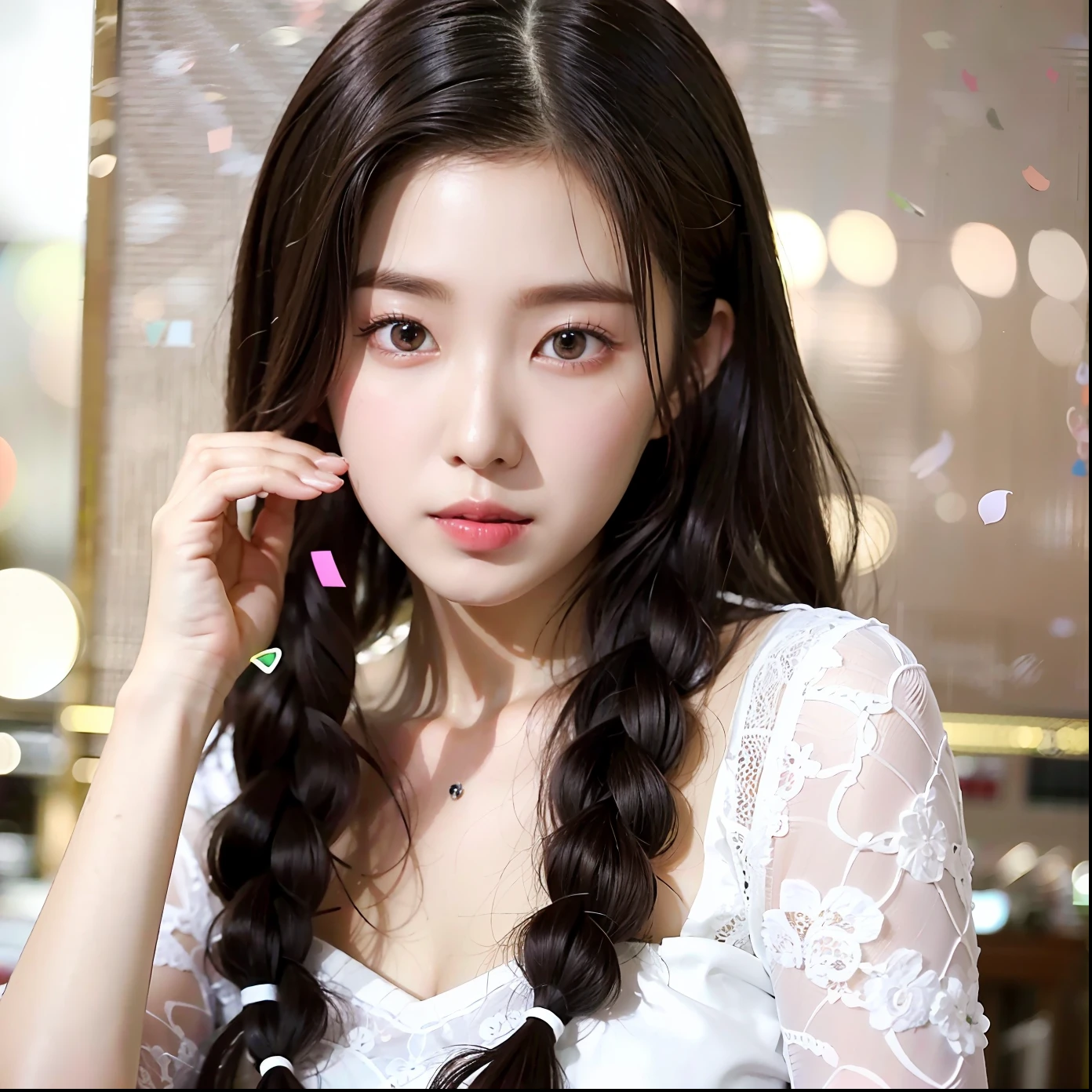 Arad woman poses for photo with long hair and white shirt, with cute - fine - face, Bae Susie, Dila Badir Murrat, braid hairstyle, beautiful Korean woman, Chen Xintong, Ziyu from twice, Nguyen cute vtuber, beautiful Korean young woman, cute Korean actress, Nguyen Jia beautiful! , beautiful girl