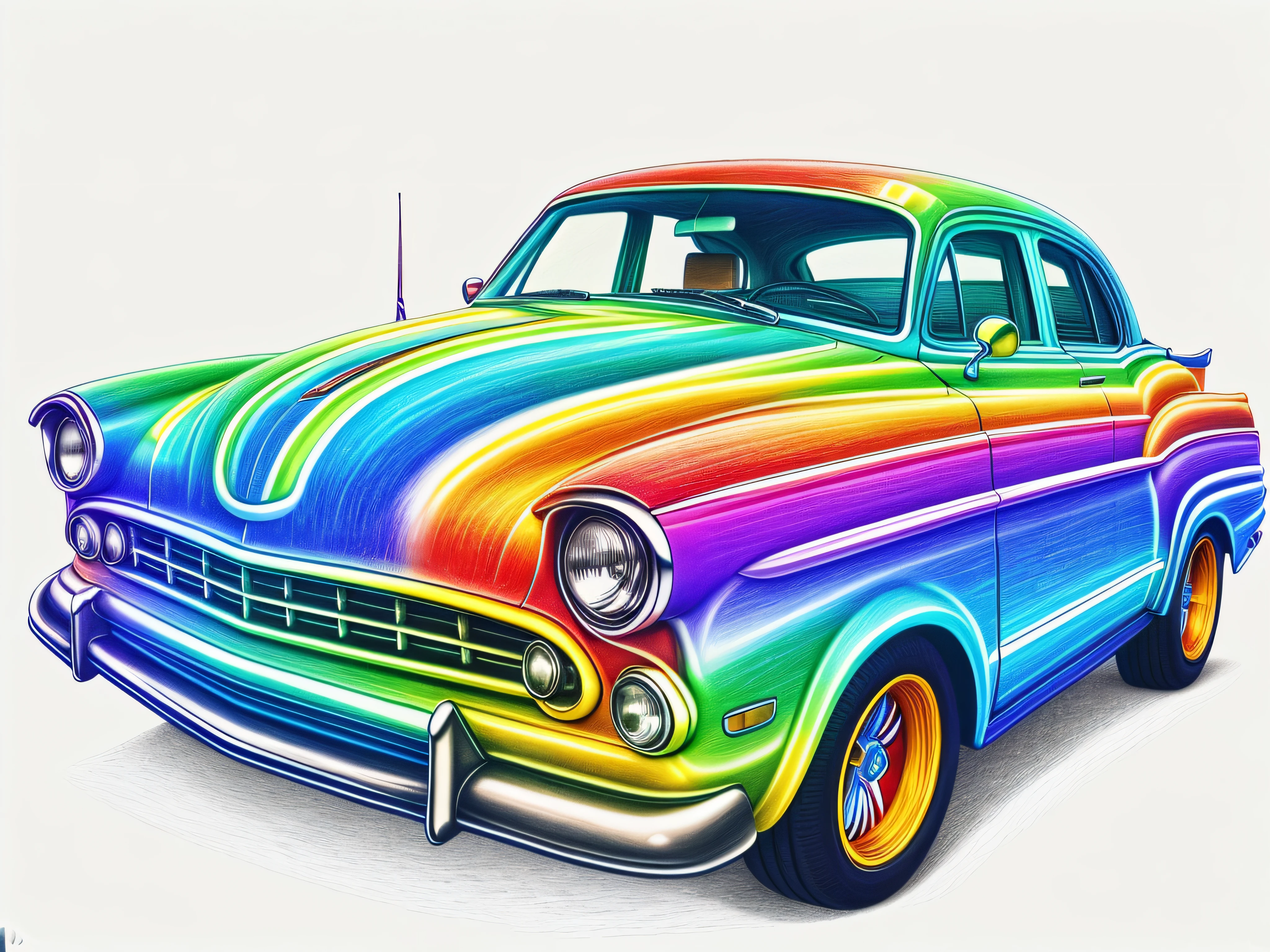 RainbowPencilRockAI car