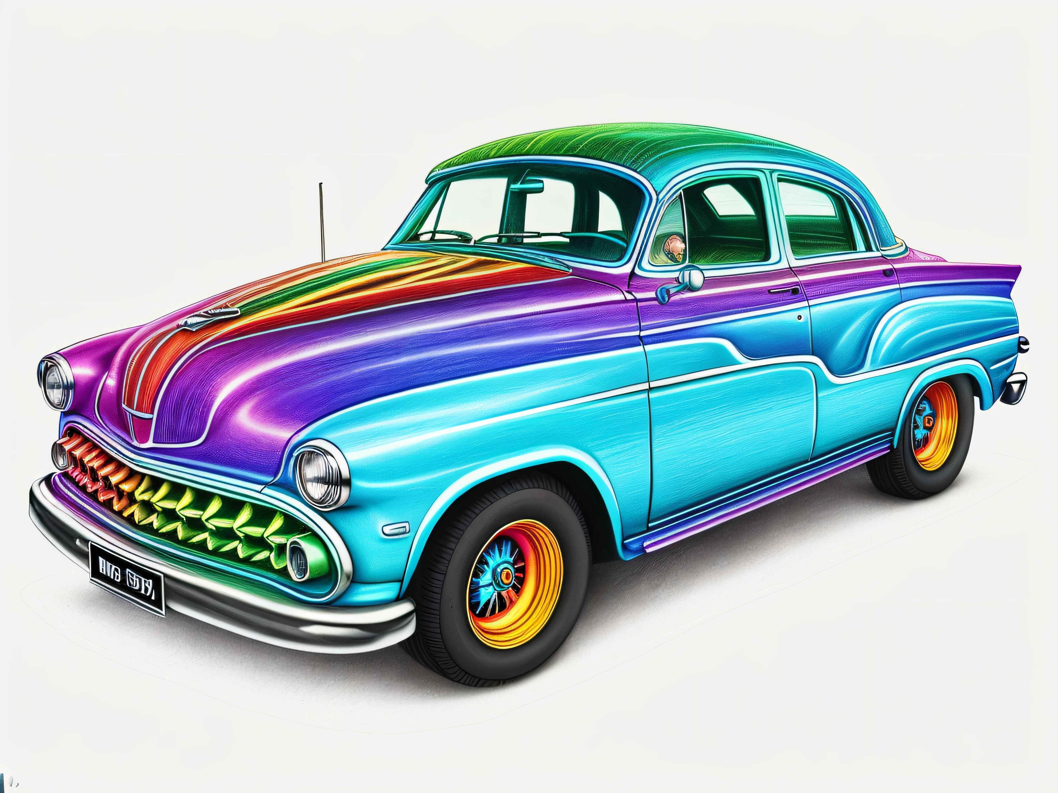 RainbowPencilRockAI car