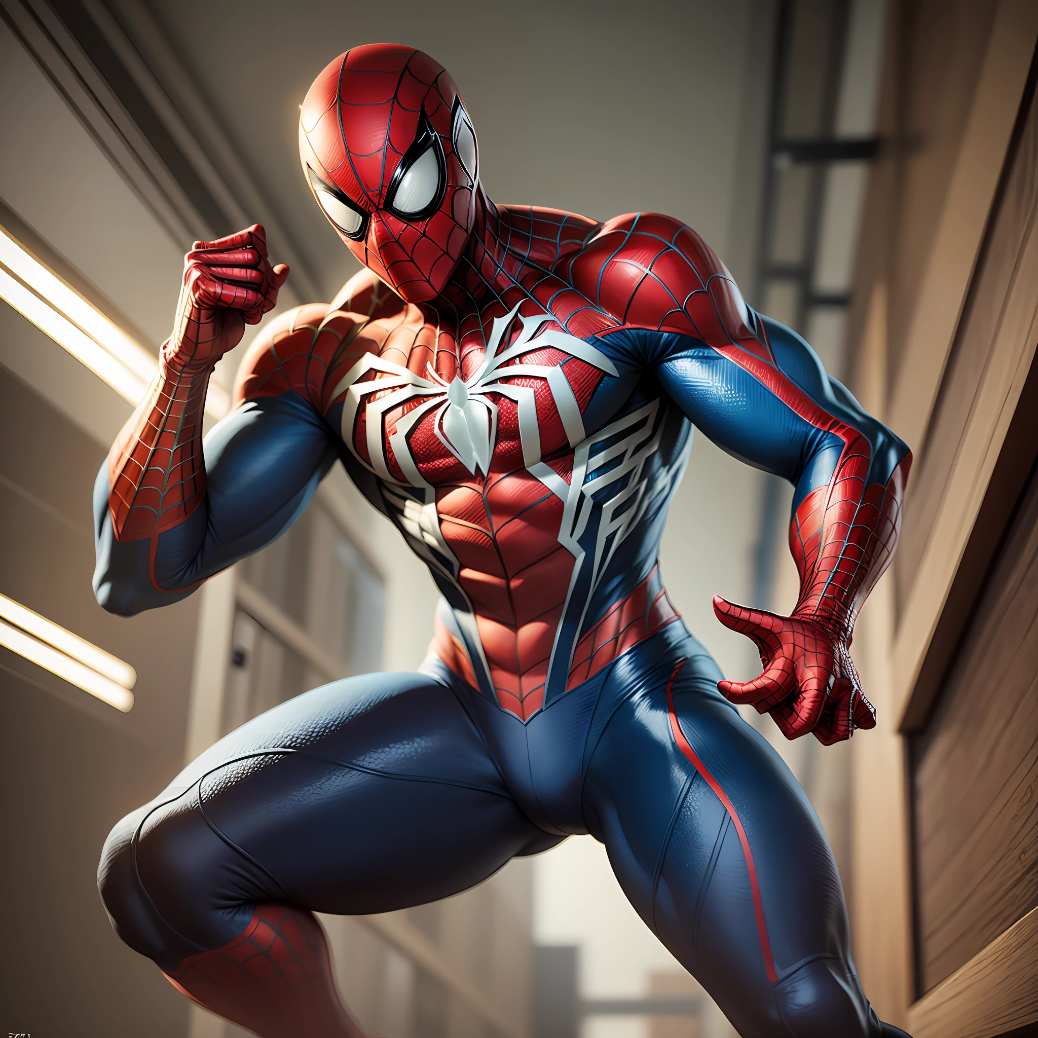wearing spiderman costumes, Man,Ultra Realistic,Muscular --auto --s2