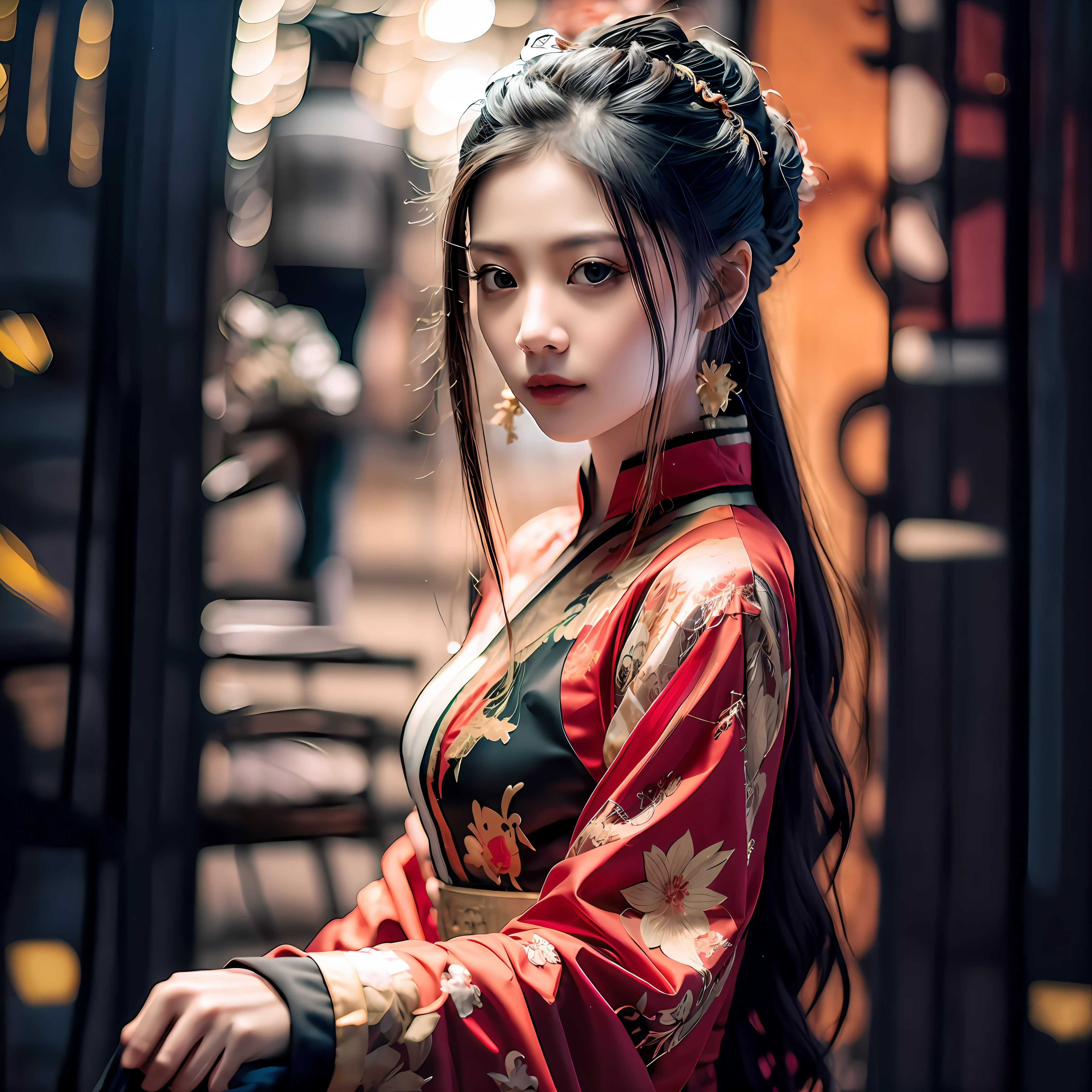 araffe asian woman in a red and gold dress posing for a picture, palace , a girl in hanfu, traditional beauty, chinese girl, beautiful oriental woman, gorgeous chinese model, chinese woman, chinese style, traditional chinese, chinese princess, beautiful asian girl, with acient chinese clothes, beautiful south korean woman, chinese costume, wearing ancient chinese clothes