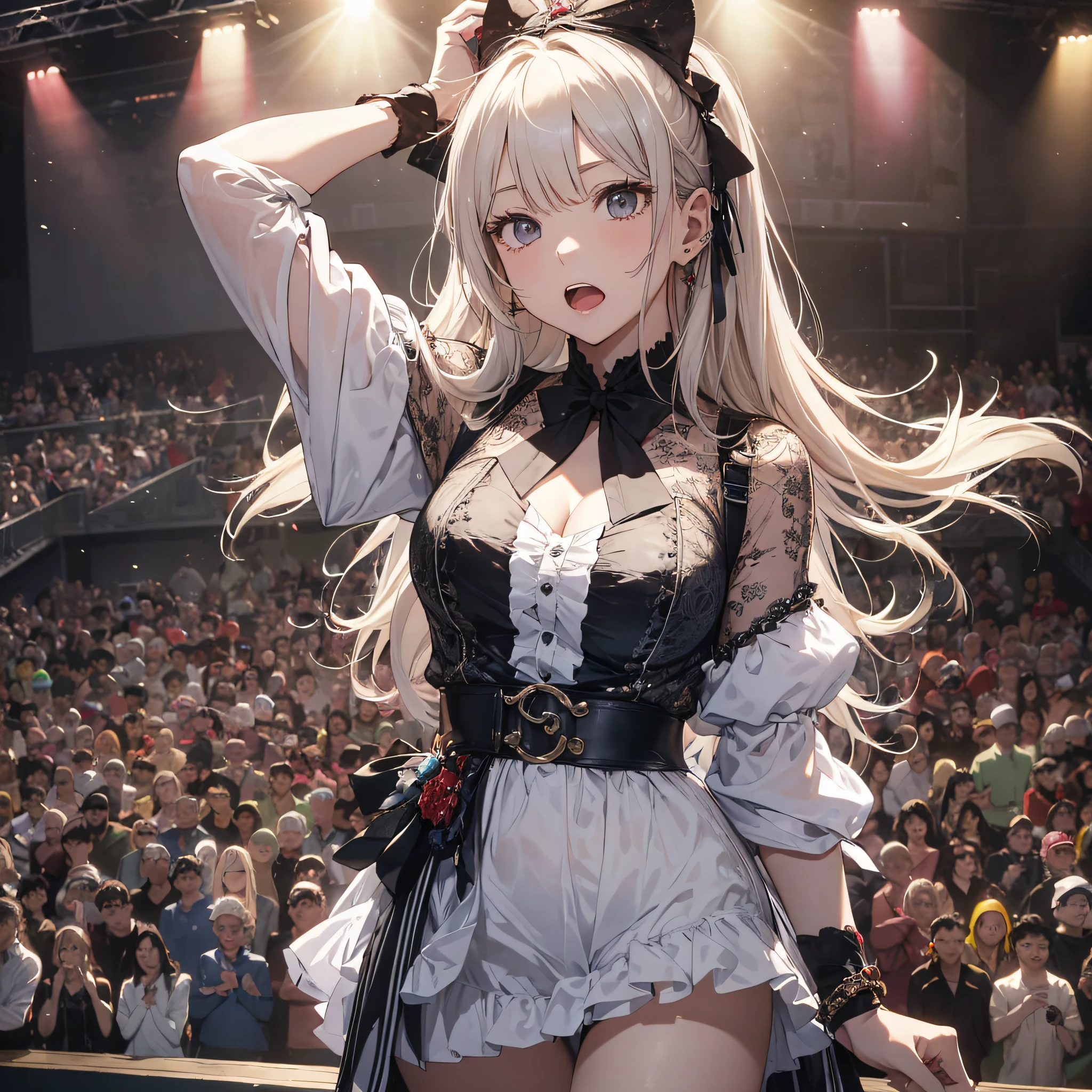 Absurd resolution, high resolution, (master masterpiece: 1.4), hyper-detailed, stand-up comedy viewers looked at the stage with shocked expressions