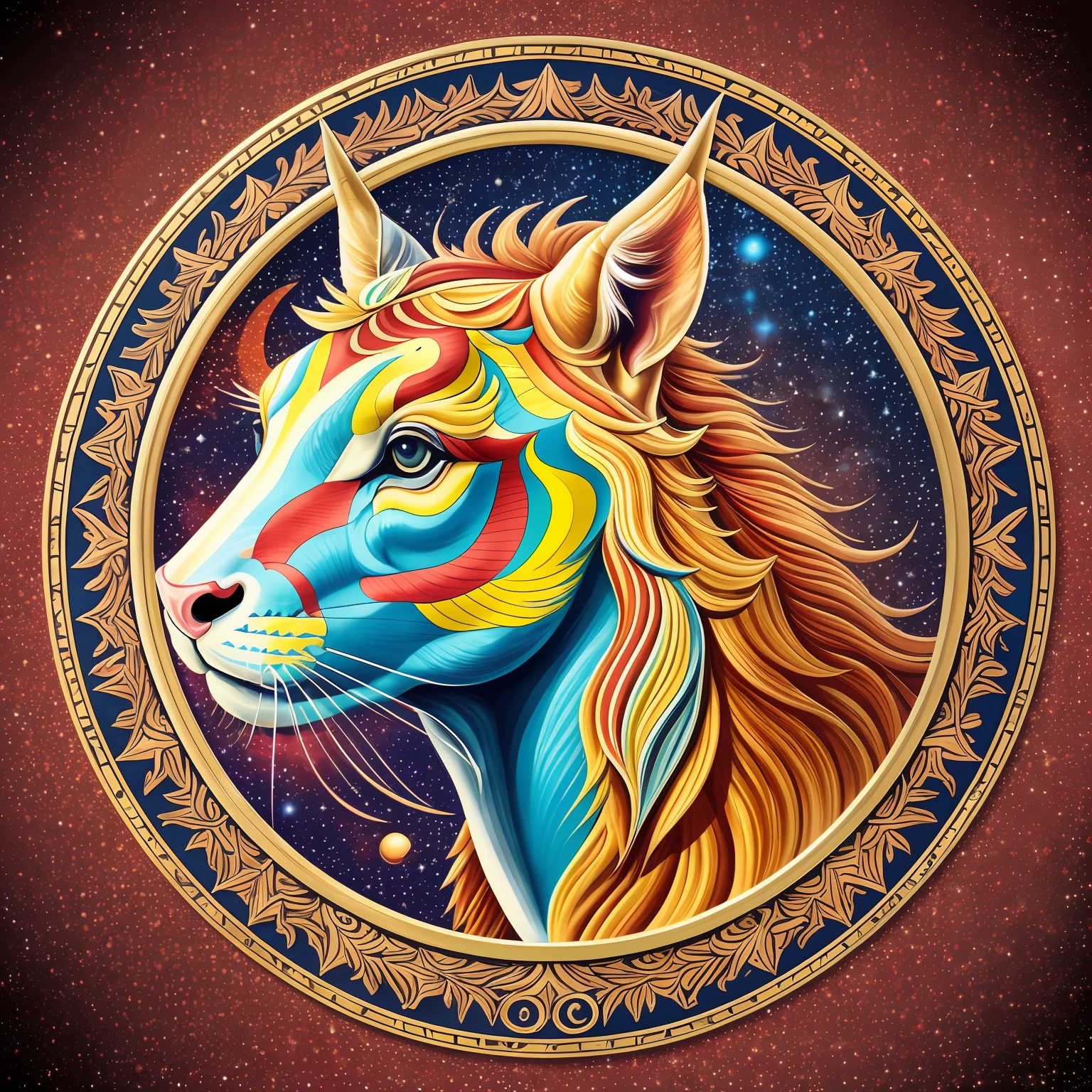 Create a vibrant and vibrant hyperrealistic Sagittarius zodiac sign