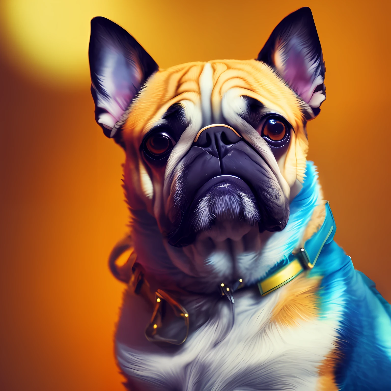 ChromaV5,nvinkpunk,(extremely detailed CG unity 8k wallpaper), A illustration of a cute dog,award winning photography, Chromatic Aberration, Detailed , HDR, Bloom, style by Monet, Pissarro, and Sisley ,trending on ArtStation, trending on CGSociety, art by midjourney
