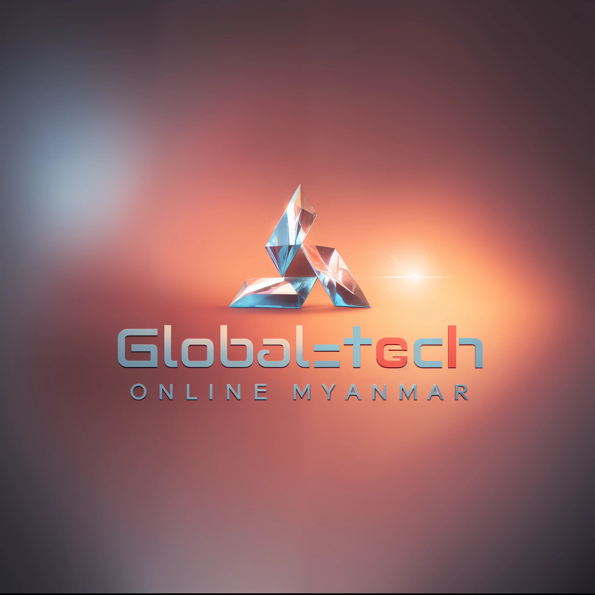 3 D logo among lots of diamonds