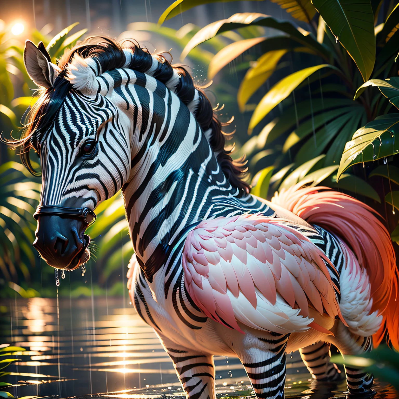 recompose zebra stripes at the same resolution as the painting
