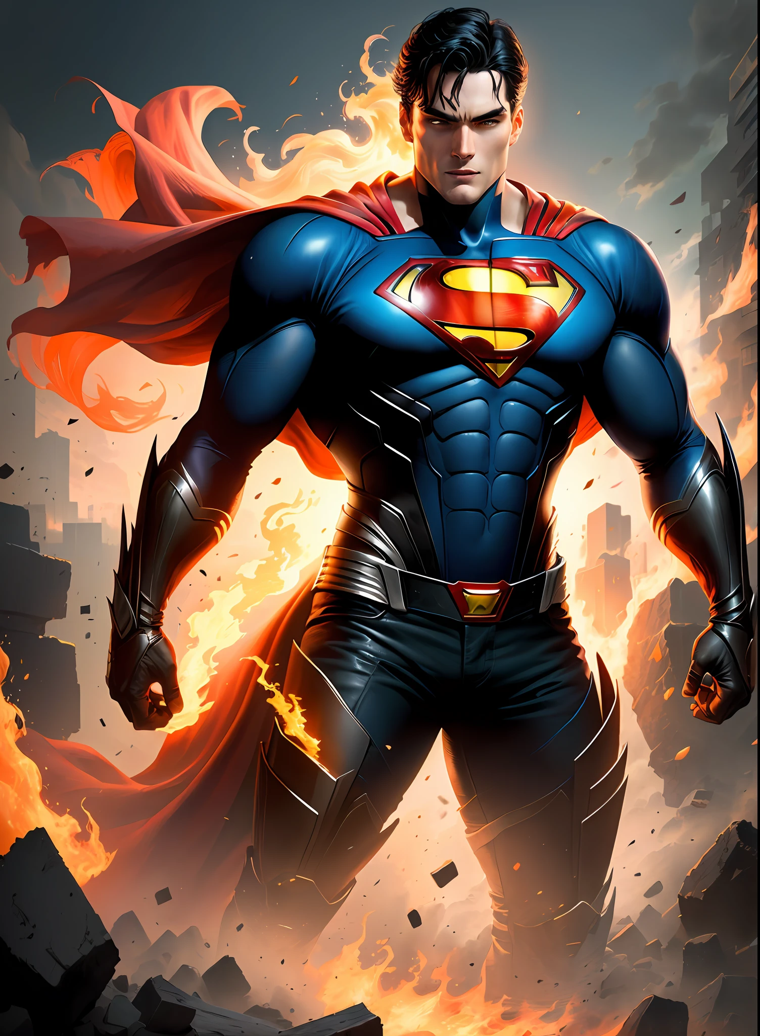 Superman fused with Ghost rider, concept art., Conceptual art, Conceptual art, Conceptual art, Conceptual art, Conceptual art, Conceptual art, Conceptual art, Conceptual art, 8k