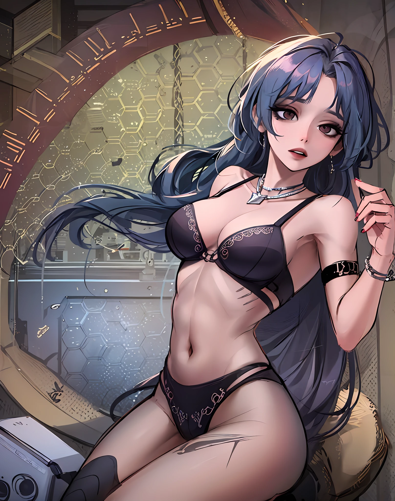 Sexy girl, masterpiece, best quality, 4K, dynamic pose, focus, sexy lingerie, full body, small breasts, full-length