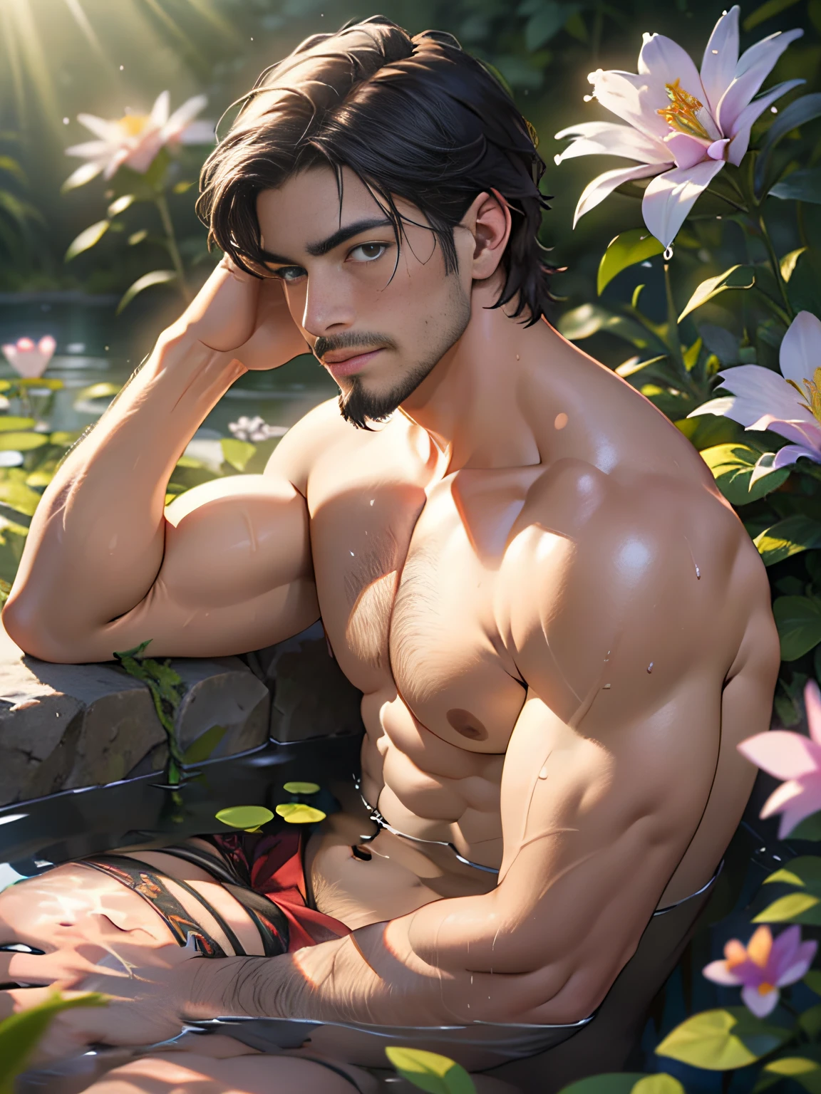 Lower body, thighs, navel, underwater
