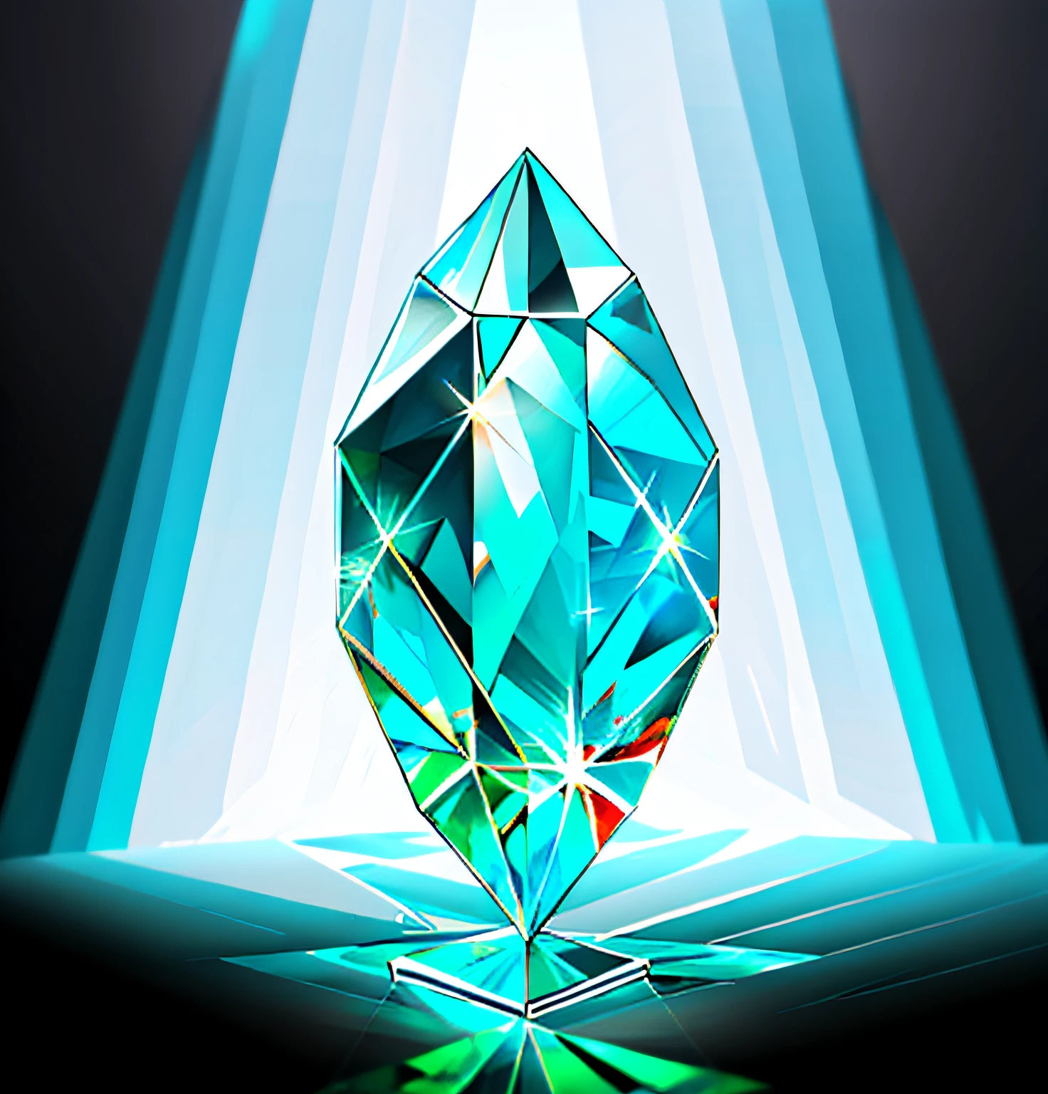 a close up of a green diamond on a black background, green crystal, faceted, transparent crystal, crystal cubism, crystalline, aquamarine, crystalline!!, emeralds, ashes crystal, thin green glassy crystal shards, red emerald, crystalline skin, green aura, tiffany, diamond, facets, made of crystalized synapse