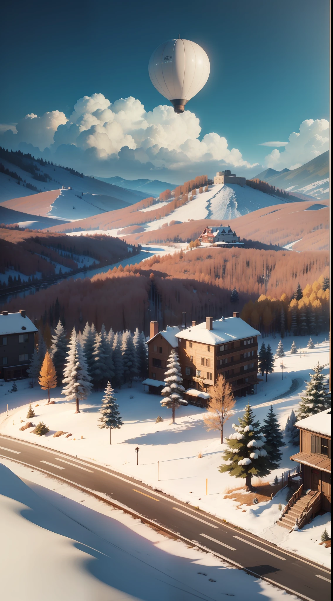 Landscape South Park City, Style: South Park (Cartoon), Good Quality, Unreal Engine 5, Wallpaper, Camera, High Detailed, 8K, Ray Tracing
