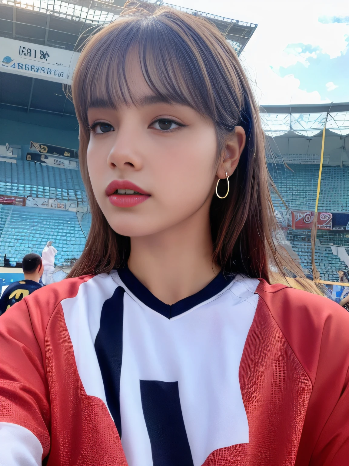 (Best Quality, 4K, Masterpiece: 1.3), Pretty Woman, 1Girl, Football Jersey, Flare-open, Football Shorts, Abs: 1.1, Dark Brown Hair: 1.1, (Rain Wet, Rain Wet, Wet Body: 1.2), Ultra-Detail Face, Detail Lips, Detail Eyes, Double Eyelids