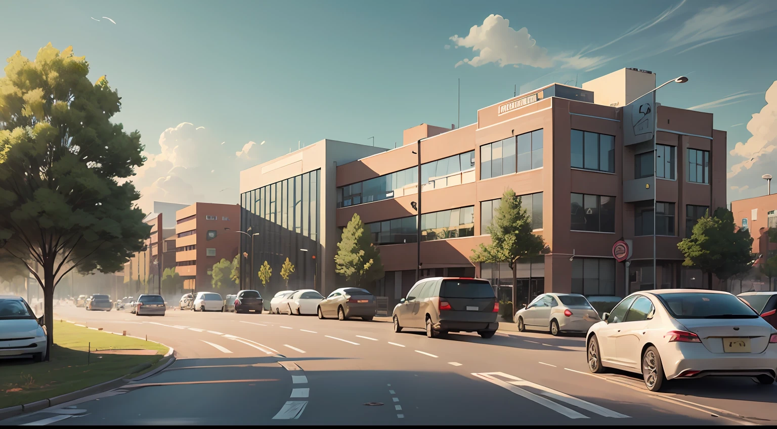 AVG background image Background image of campus life Animation background Background picture of school surroundings Background picture of heavy traffic
