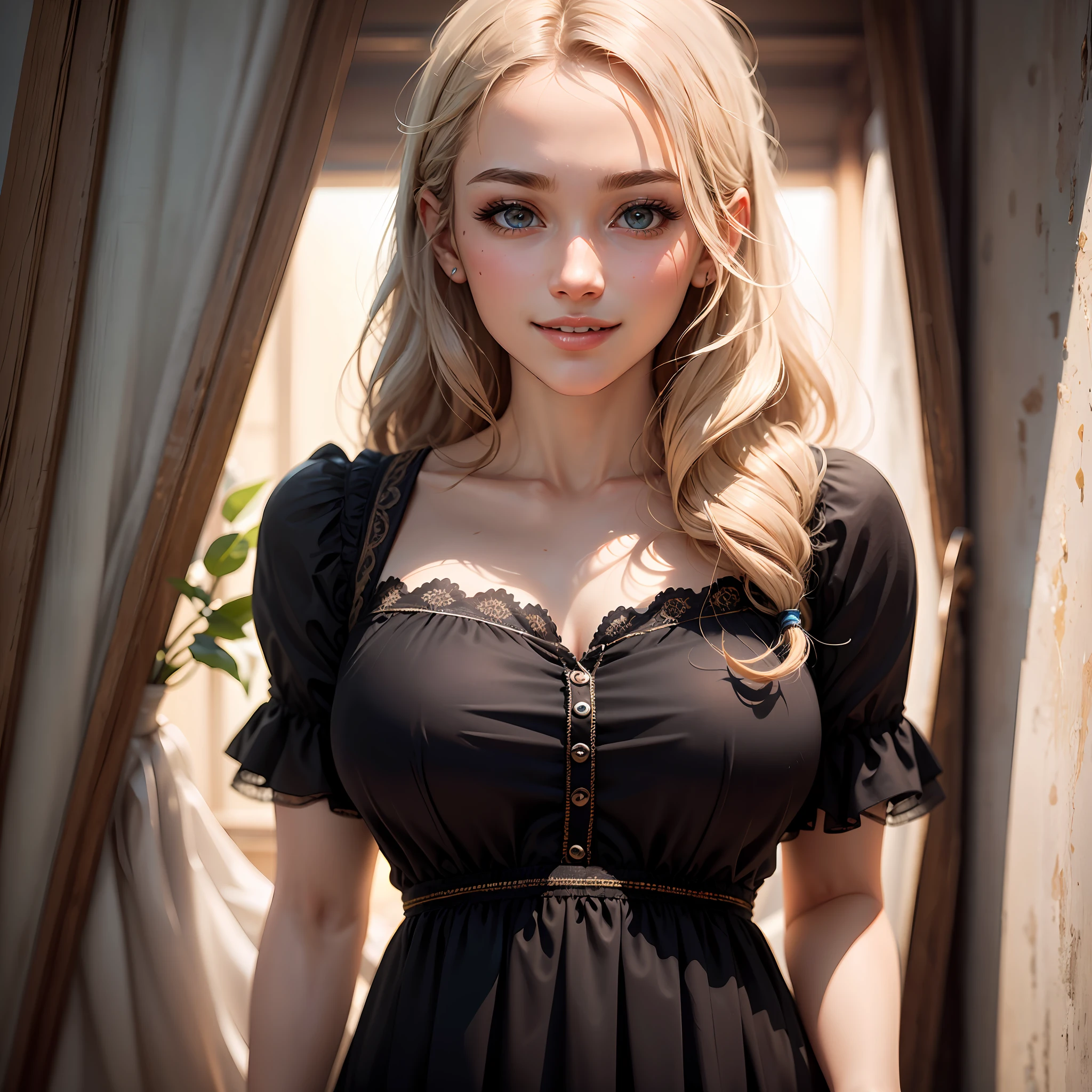 (8K), (Best Quality), (Masterpiece:1.2), (Realistic), (Photorealistic:1.37), Ultra Detail,Girl,Cute,Smile, long_hair,White Plant,Beautiful Detailed Eyes, Beautiful Detailed Nose, Full Body,Big Female, Blonde, Double, Transparency, --auto