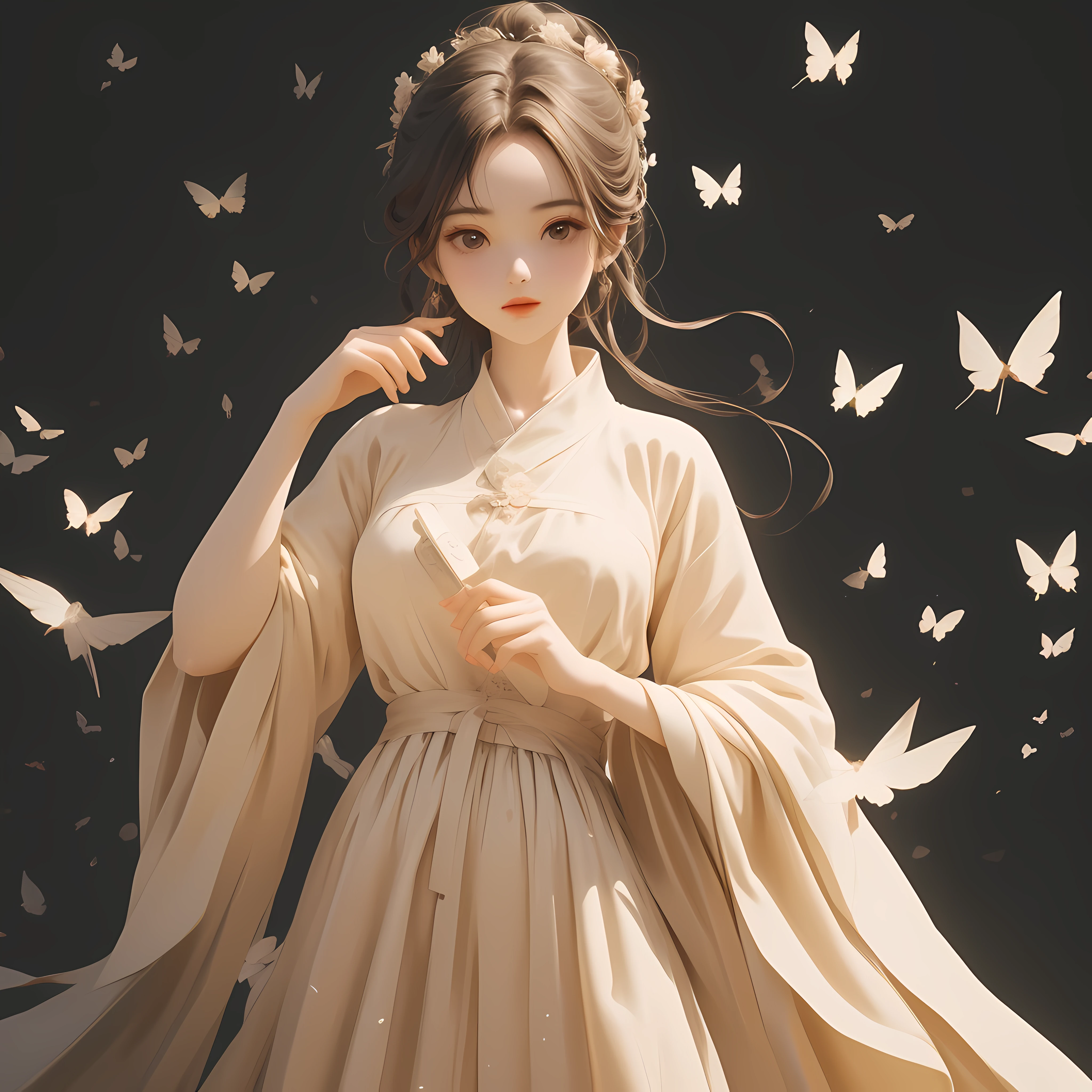 (Masterpiece: 1.2, high quality), (pixels: 1.4), (Song dynasty strokes: 1.4) (wide-angle lens, panorama: 1.2), (panoramic lens: 0.95), (panoramic lens, macro lens: 1.25), a girl, dynamic angle, perspective, high point,
Masterpiece, Best Quality, 8K, Crazy Detail, Intricate Detail, Ultra Detail, Super High Quality, Ancient China (Chinese Architecture: 1.5) Braided (mature female: 1.5), glance sideways, (cold attitude: 1.2),
The eyebrows are like early spring willow leaves, often with rain and hate clouds, and the face is like peach blossom March, implying the amorous moon. The slender waist is curled, the restrained swallow lazy warbler is lazy, the sandalwood mouth is light, and the butterfly chaos that tempts the bees crazy. Enchanting jade words, beautiful jade fragrance,
Tense shots (the sky glows red, visual impact, giving the poster a dynamic and visually striking appearance: 1.2), close-ups, (analog lenses, macro lenses: 1.25), (detailed facial description), (detailed hair description), (detailed clothing description),
{extremely delicate beauty}, (detailed eye description), ((delicate face)), (beautiful and detailed facial depiction),
(beautiful face), slimming face, slim, oval face, perfect face, delicate face, eye details, milky skin, (full body: 1.8), white hair,