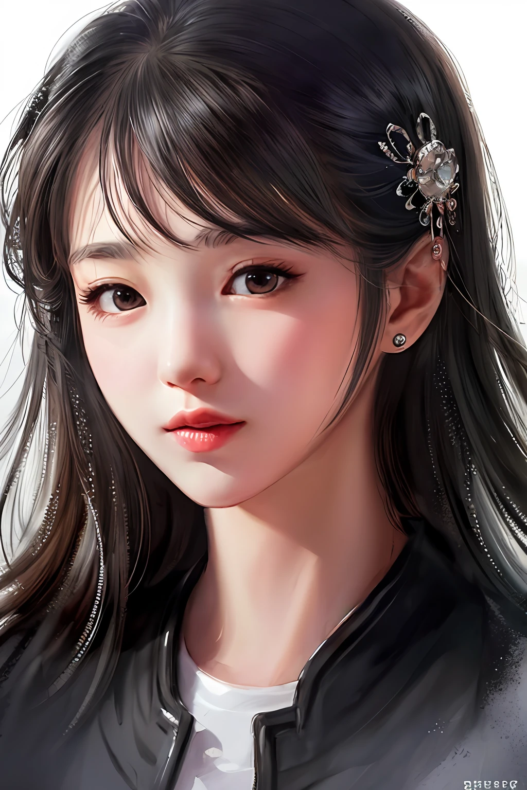 stechu,(white background:1.4), ((tachi-e)), original,(illustration:1.1),(best quality),(masterpiece:1.1),(extremely detailed CG unity 8k wallpaper:1.1), (colorful:0.9),(panorama shot:1.4),(solo:1.2), (ink splashing),(color splashing),((watercolor)), clear sharp focus,{ 1girl standing },((korean style )),flower background,outdoors,rocks, looking at viewer, make happy expressions,soft smile,pure,beautyfull detailed face and eyes,beautyfull intricacy clothing decorative pattern details, black hair,black eyes,colorwater
