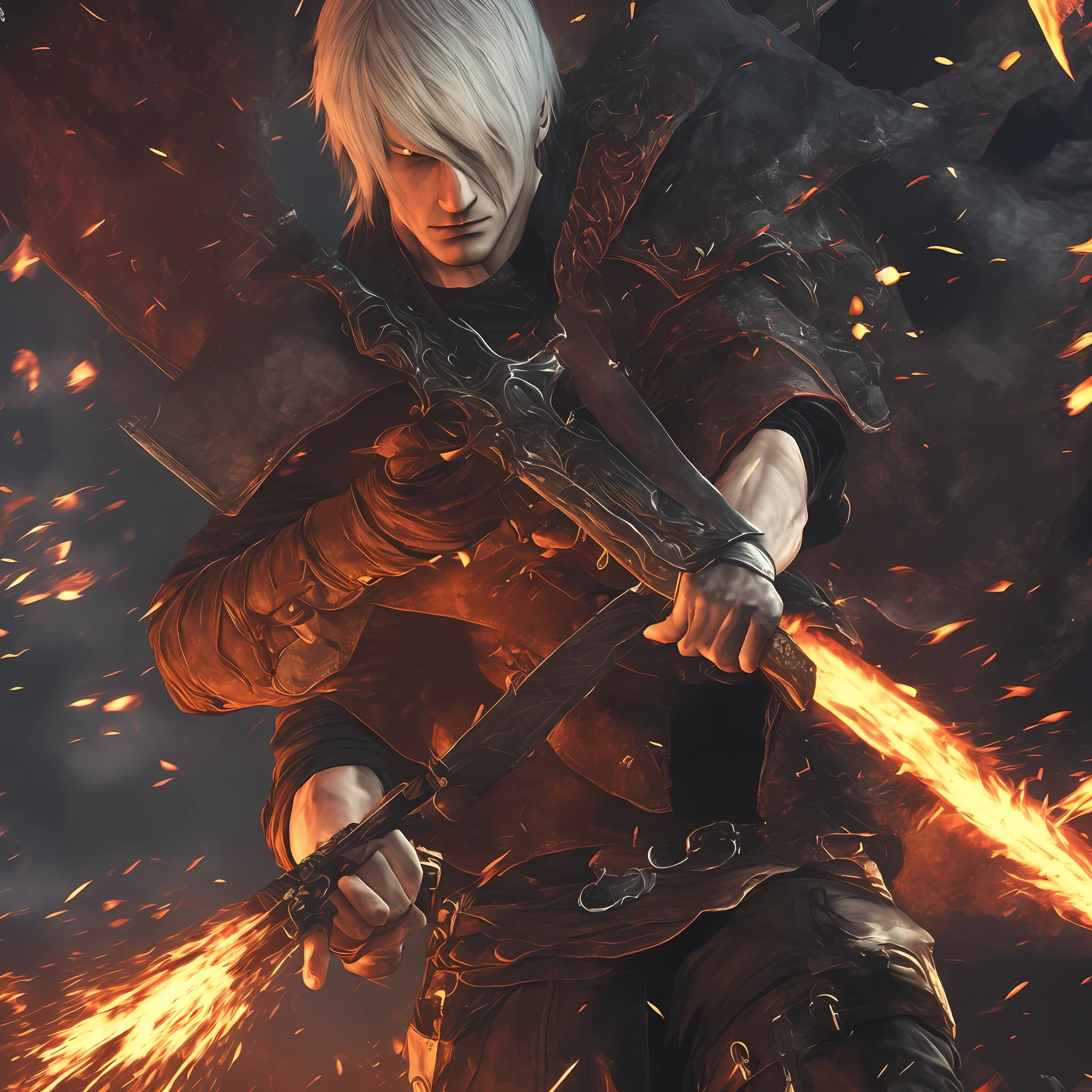 Dante (Devil mey cry) holding his sword --auto