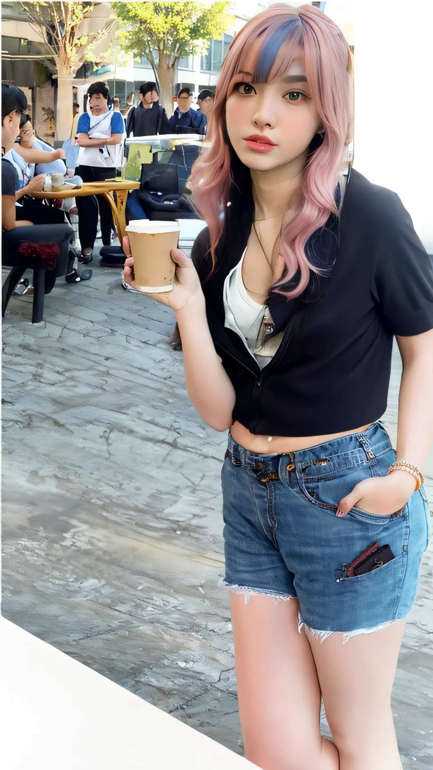 (pink hair:1.4)