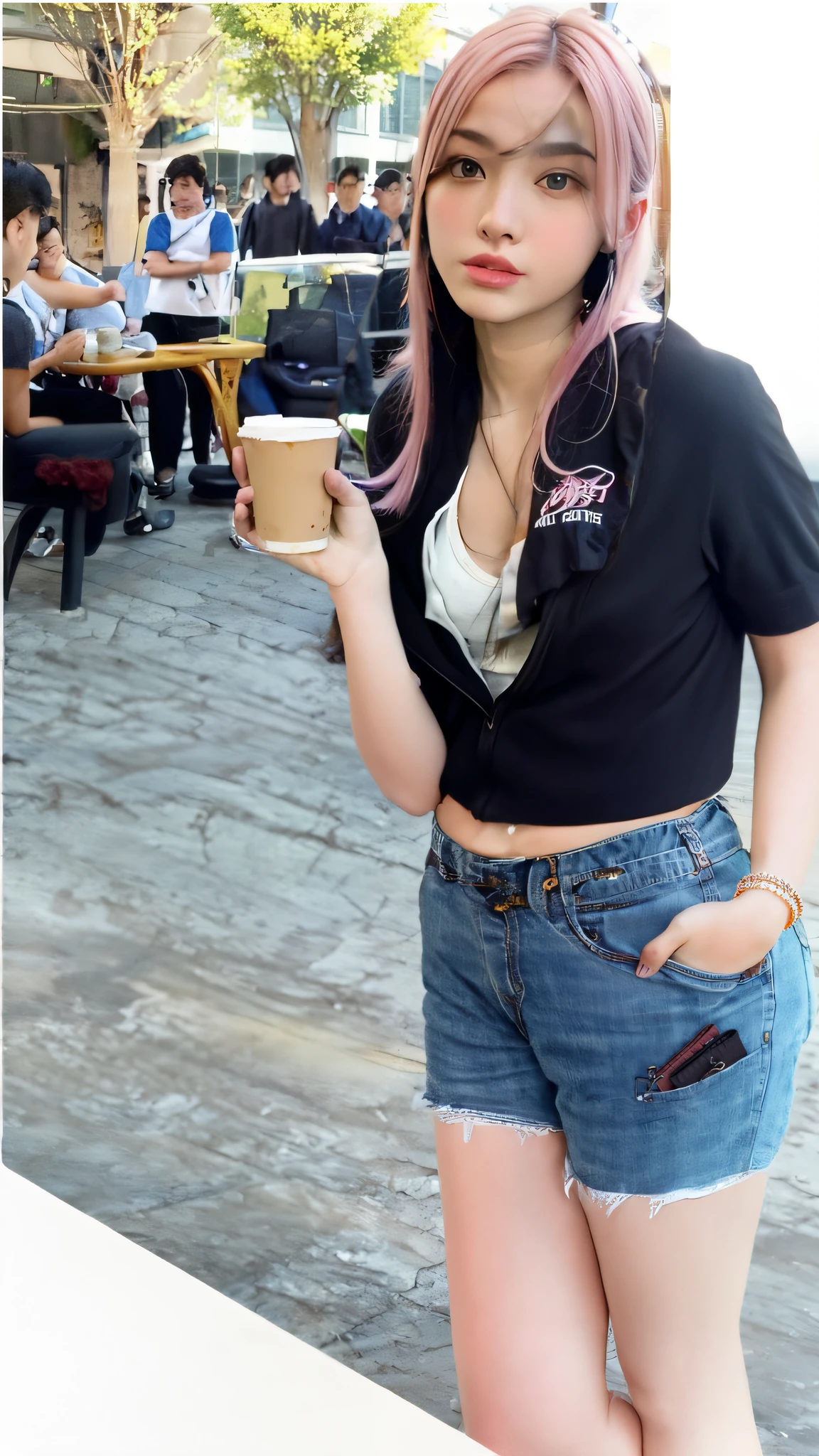 strong pink hair