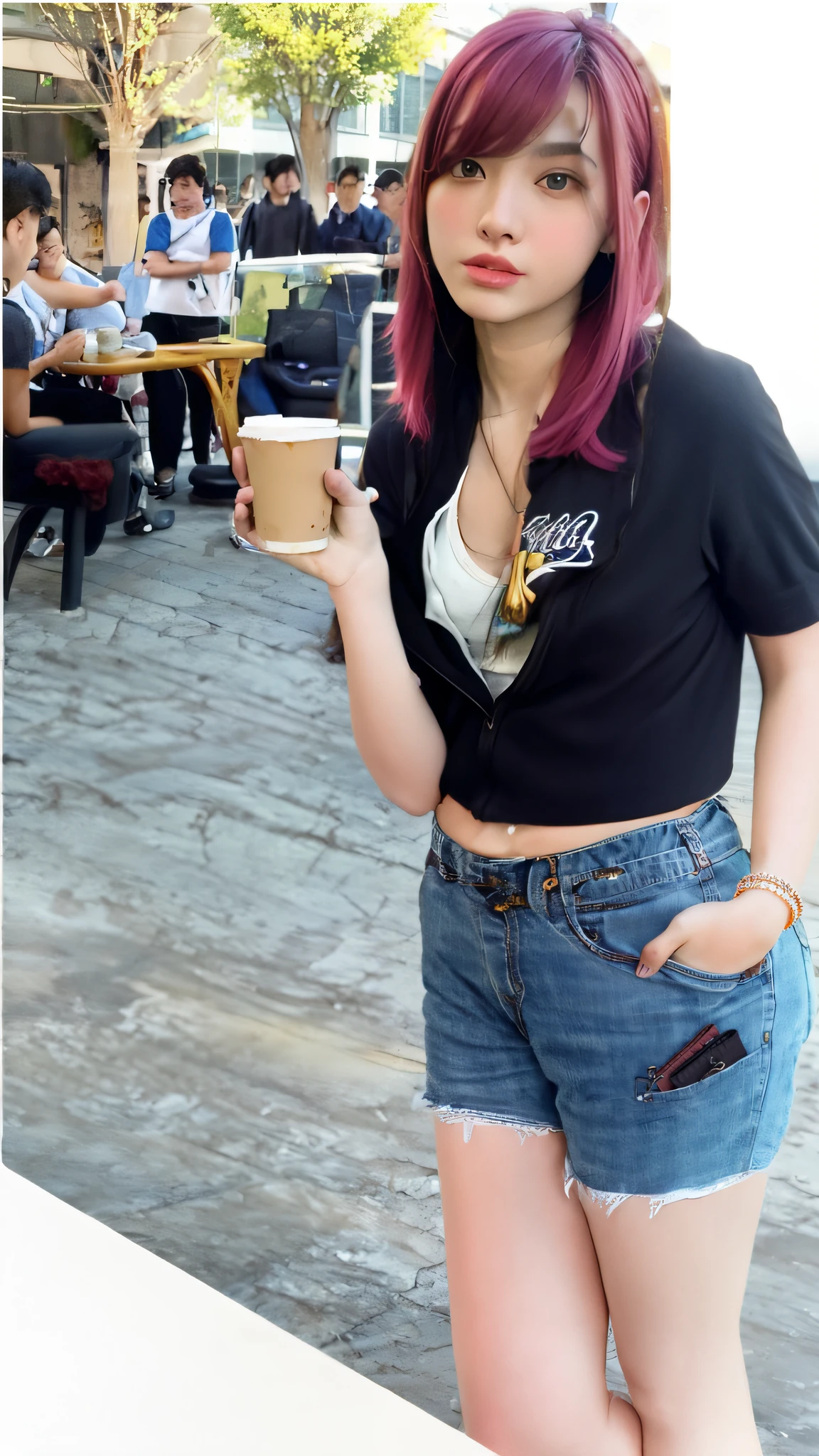 strong pink hair