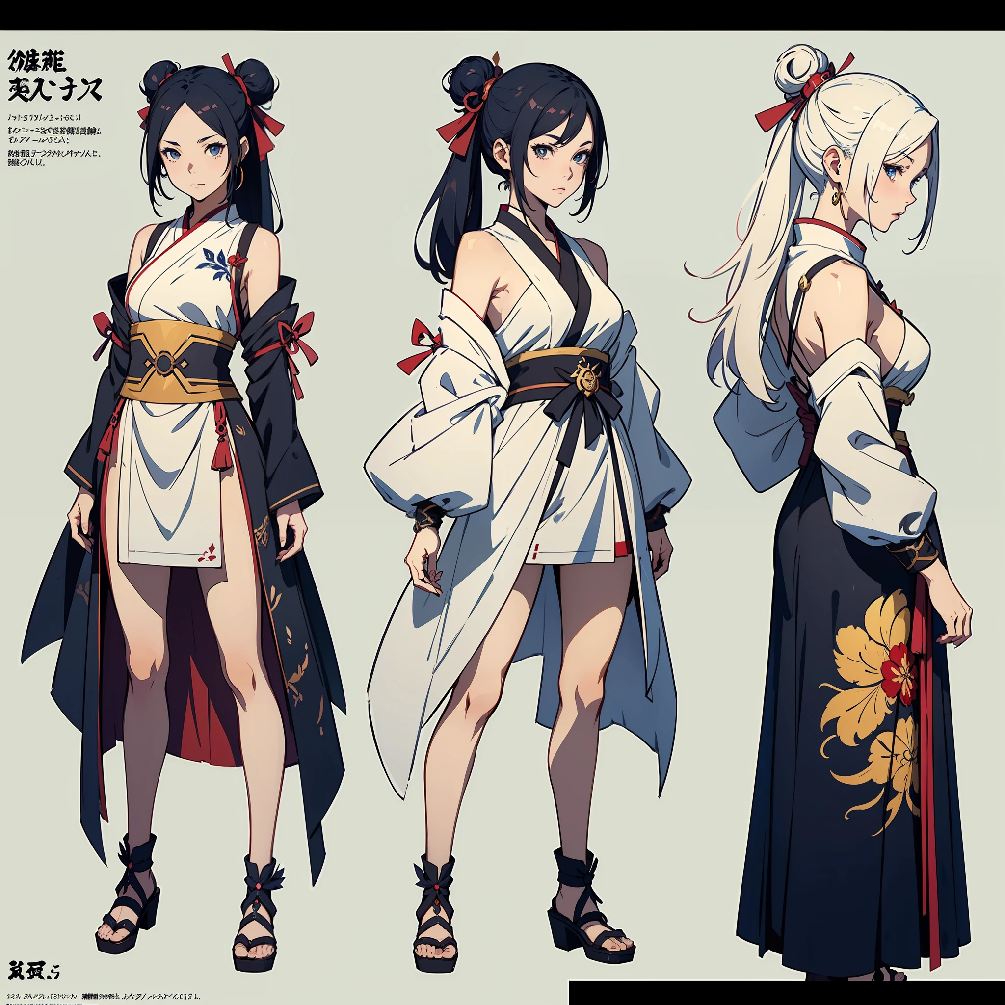 a close up of a person in a dress with different hairs, onmyoji detailed art, cushart krenz, anime character design, onmyoji, anime concept art, cushart kenz, pretty anime character design, anime character reference sheet, [ character design ], ayaka genshin impact, cushart krenz key art feminine, cushart