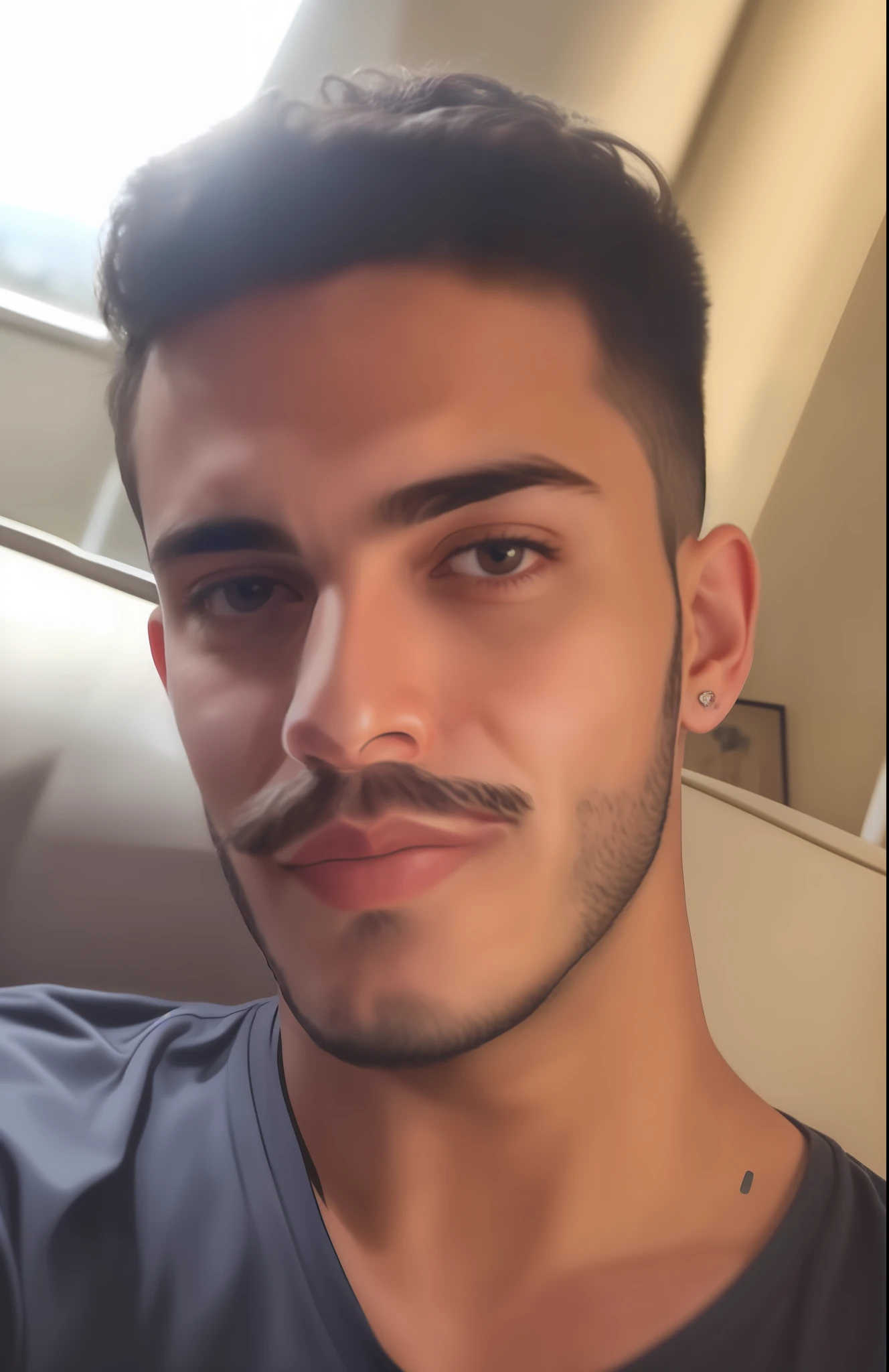 arafed man with a beard and a mustache sitting on a couch, around 1 9 years old, headshot profile picture, caio santos, taken in the early 2020s, profile pic, 18 years old, riyahd cassiem, profile image, profile picture, profile shot, 1 6 years old, short stubble, 21 years old