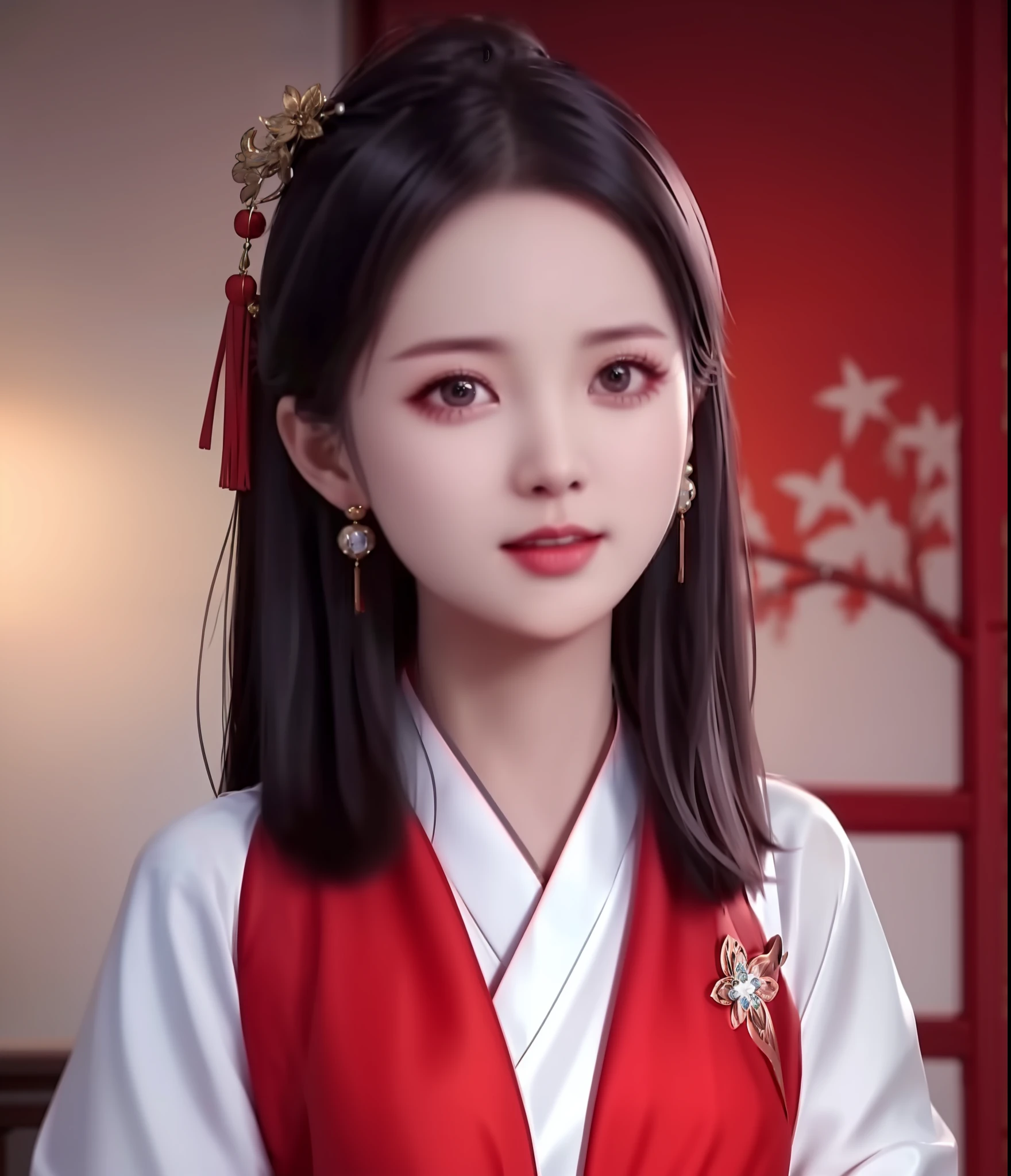 best quality, masterpiece, highres, 1girl, china hanfu,chinese architect background, red scarf, hair ornament,necklace, jewelry,Beautiful face,upon_body, tyndall effect,photorealistic, dark studio, rim lighting, two tone lighting,(high detailed skin:1.2), 8k uhd, dslr, soft lighting, high quality, volumetric lighting, candid, Photograph, high resolution, 4k, 8k, Bokeh,red dress girl