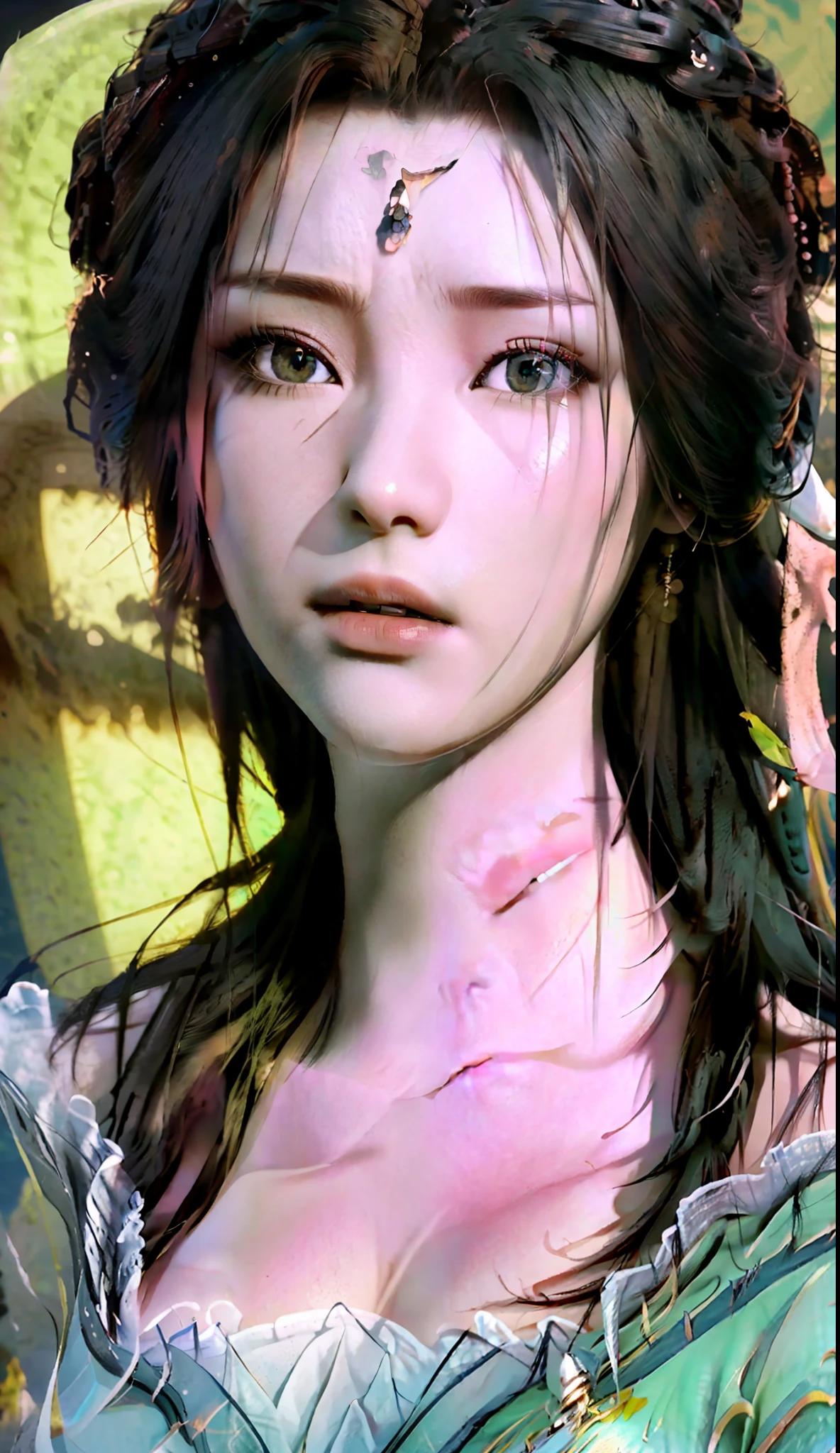 black background wall, blurred background, highest quality, closeup of a woman, perfect face, perfect figure, seductive, charming, ultra hd, textured skin, super detail, 8k, super fine, real, super large breasts, big breasts, breast exposure, torn clothes, perfect face, delicate eyes, alluring, charming, nudity, 3d rendered character art 8k, fantasy characters, 3DCG, close-up of a woman, close-up of boobs, perfect face, perfect figure, alluring, charming, thighs, long legs, beautiful legs, textured skin, Super detailed characters, 8k, fantasy characters, 3DCG, masterpiece, best work of the CG competition, peerless beauty, 3DCG, movie bloom, movie soft light, skin texture, skin white as jade, flawless, delicate nose, peerless beauty, sister, royal sister, 3D movie character 8K, movie bloom, movie soft light, skin texture, flawless, sneaky work