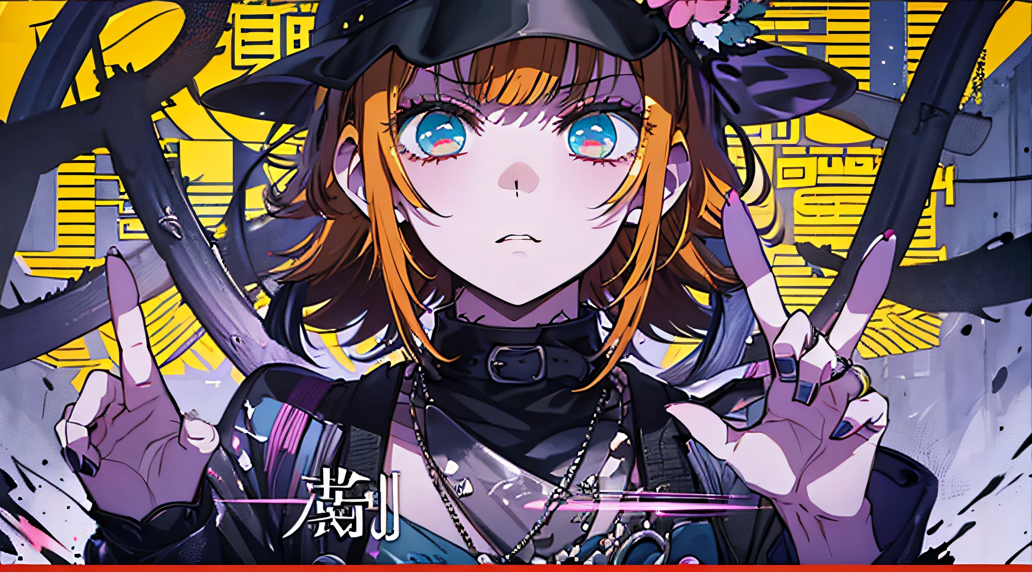 (((dramatic))), (((gritty))), (((intense)))) The movie poster features as the central character. She is shy in the center of the poster, wearing idol outfit, and a determined expression on her face. The background is dark and gritty, with a feeling of drunkenness. The text is bold and eye-catching, with catchy slogans that add to the overall drama and excitement. The color palette is dominated by dark colors, dotted with bright colors, giving the poster a dynamic and visual impact, tachi-e (magazine:1.3), (cover-style:1.3), fashionable, vibrant, outfit, posing, front, colorful, dynamic, background, element, confident, expressive, holding, statement, attachment, majestic, coiled, around, touch, scene, text, cover, bold, eye-catching, title, fashion, font, catchy, title, bigger, eye-catching, modern, trendy, focused, stylish, 1 girl