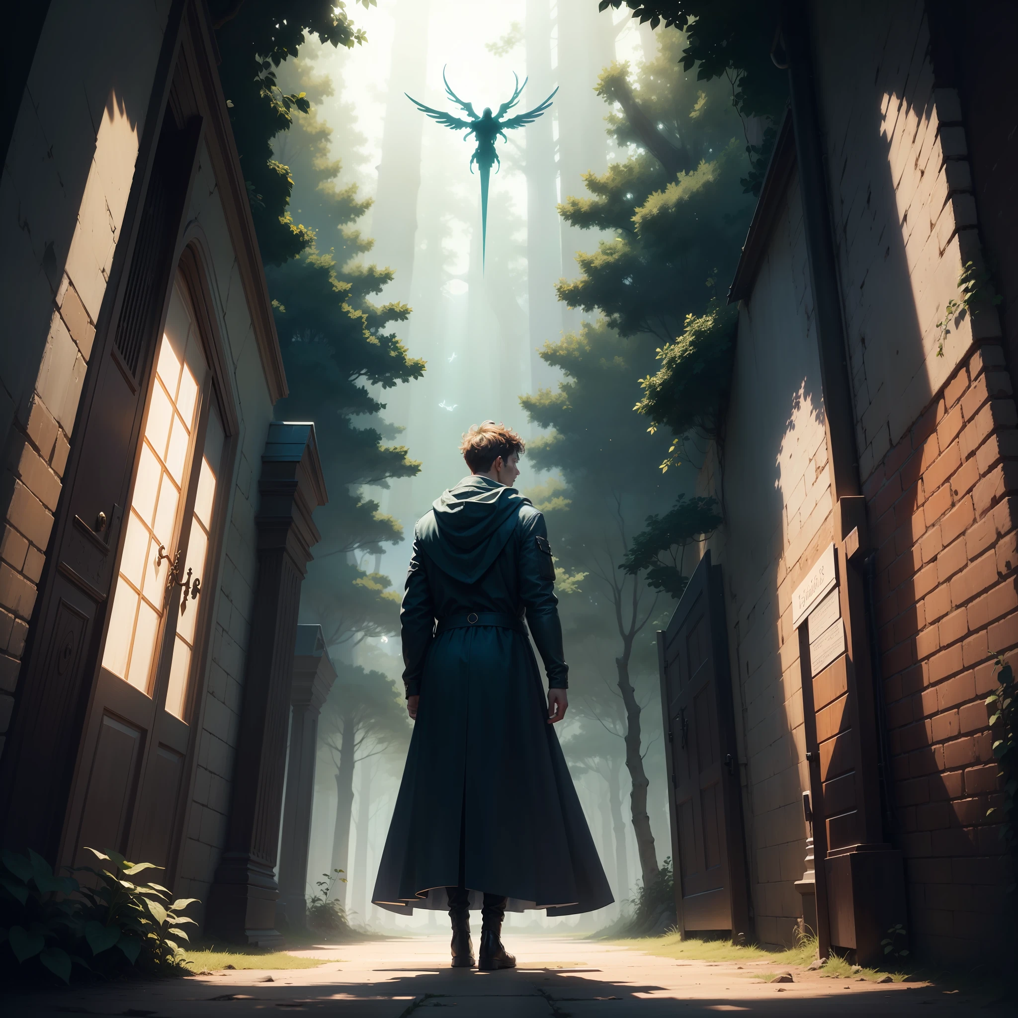 The cover of the book "Awakening from the Shadows" is a work of art that captivates the eyes of readers and evokes the mysterious and intriguing essence of the story. With a deft mix of visual elements, the cover conveys the duality of light and shadow, personifying the protagonist and the hidden world around him.
In the center of the cover, the figure of Luke is depicted in all its aura of mystery. He is standing, his posture upright, emanating a sense of determination and courage. Her dark hair falls gently over her shoulders, framing a young face marked by a wisdom and depth that go beyond her age. His eyes, in an intense, deep tone, are the focal point, reflecting the inner journey he's about to embark on.
His attire is carefully detailed, with a battered jacket that symbolizes his humble beginnings and the beginning of his journey as an ordinary individual. In contrast, beams of bright light spring from Luke's chest, radiating a soft glow that represents the hidden powers that are awakening within him. These rays of light are designed to resemble the wings of a butterfly, symbolizing the transformation and evolution that Luke is destined to go through.
Around Luke, the crossroads of the Shooting Stars emerges spectacularly. The dark stones form the path that leads to the revelation, while the complex symbol in the center shines in a combination of colors: warm shades of gold and amber representing the light, and cool shades of blue and violet symbolizing the shadows. The symbol is intricate and hypnotic, inviting the reader to unravel its hidden meanings.
Behind Luke and the crossroads, the Forest of Wraiths rises menacingly. The dark, twisted trees seem to come to life, forming shadows that extend toward Luke, representing the challenges and dangers he will face on his journey. The reader's watchful eyes can discern indistinct silhouettes lurking among the trees,